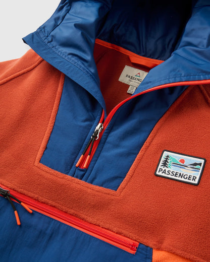 Alexander Hooded Polartec® Fleece - Dark Rust - Flatlay