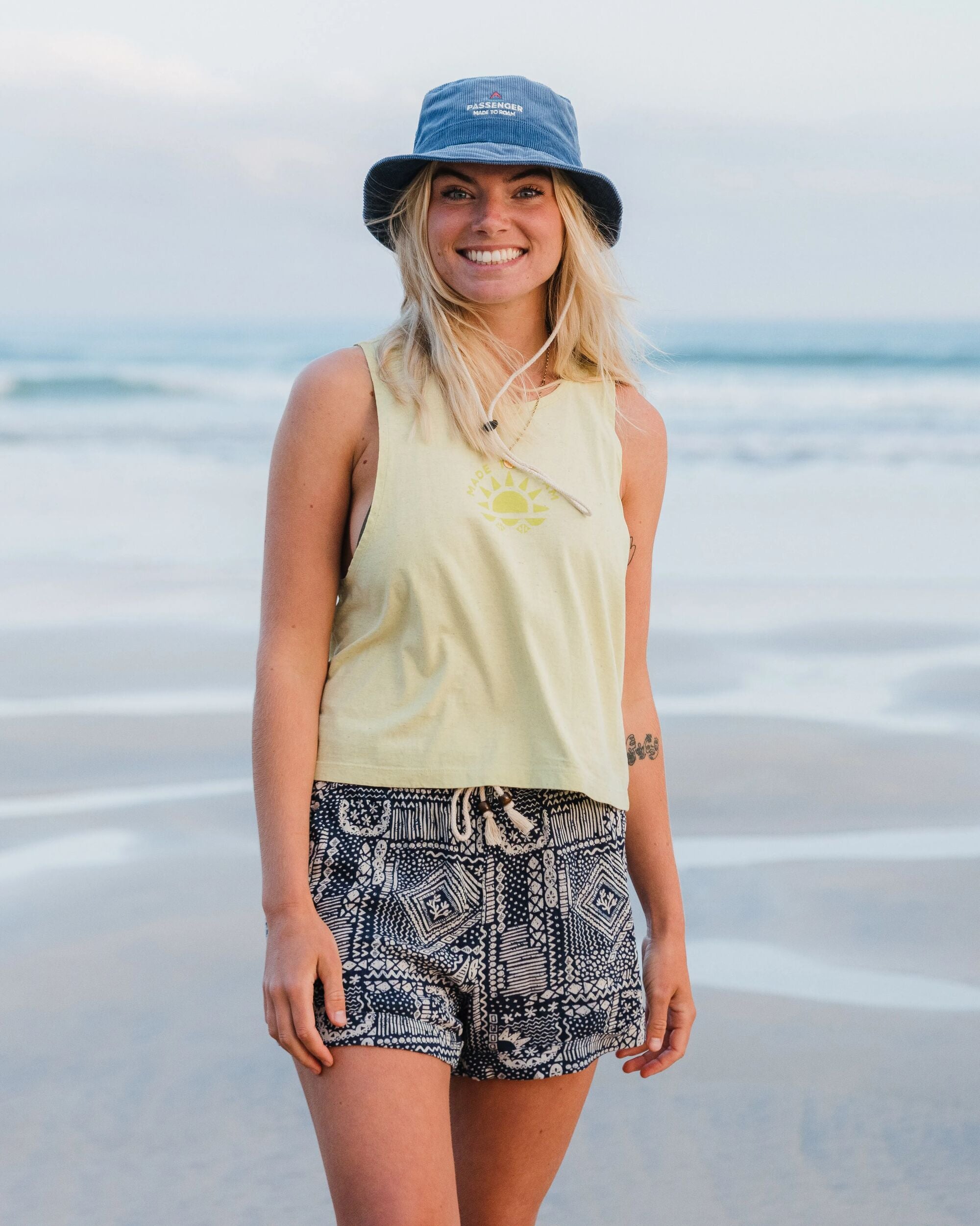 Santosa Woven Short - Vintage Patchwork Navy - Lifestyle