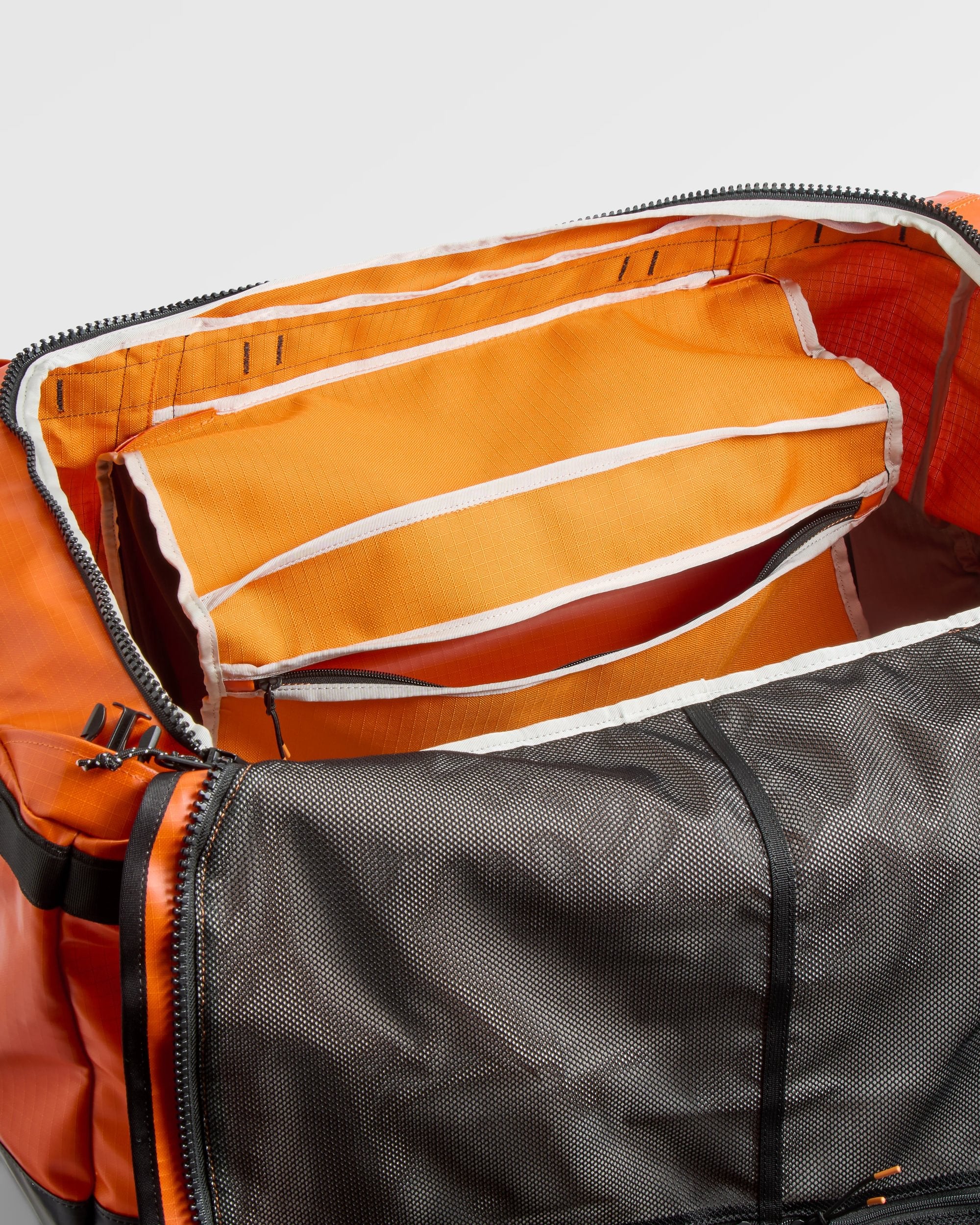 Roamer Recycled 80L Duffel Bag - Sunrise Orange - Flatlay