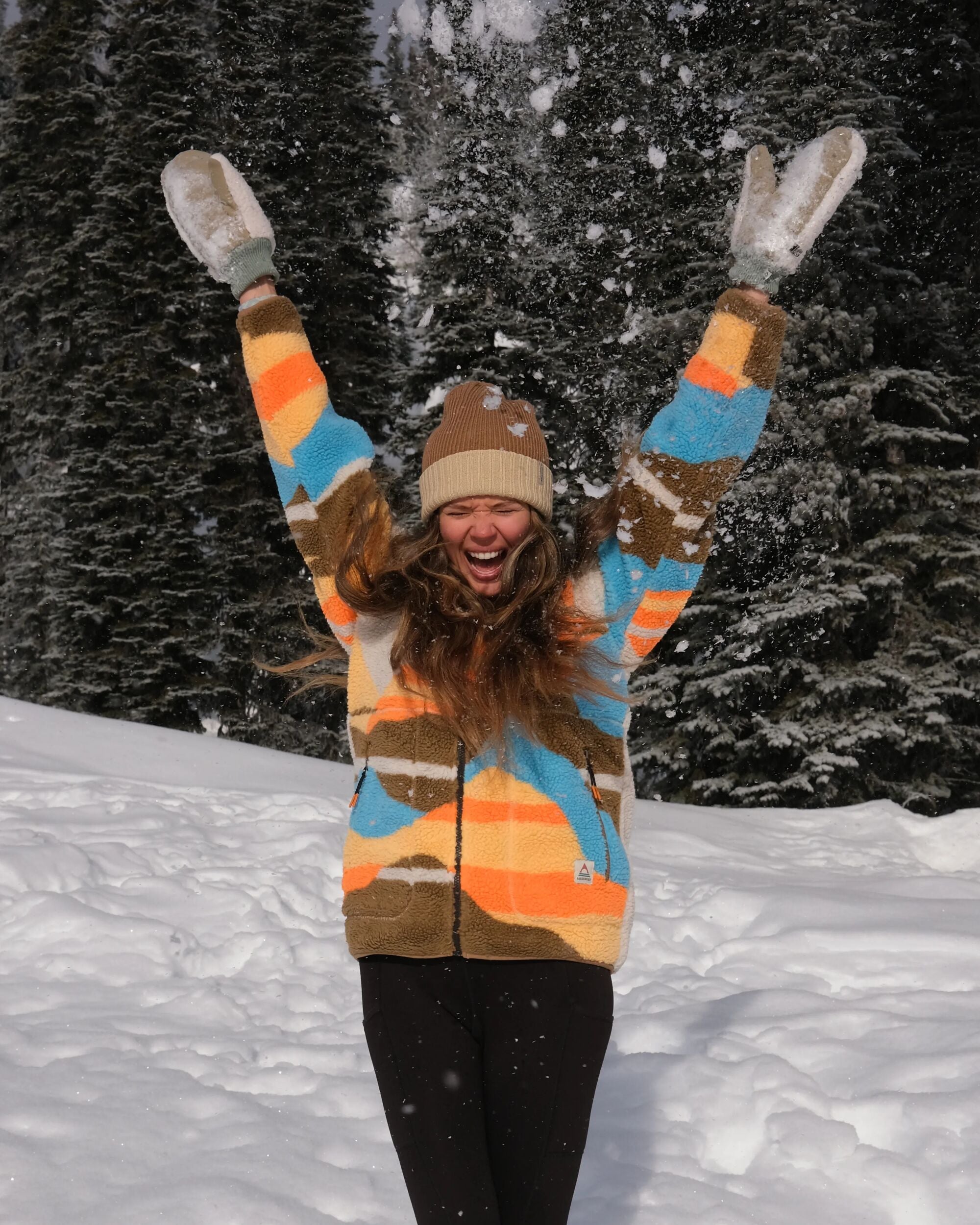 Fairbanks Full Zip Recycled Sherpa Fleece - Mountain Sunset Multi - IGC