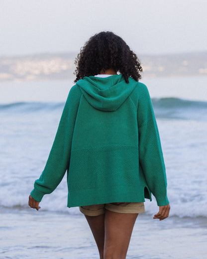 Cove Full Zip Organic Cotton Knitted Hoodie - Greenlake - Lifestyle