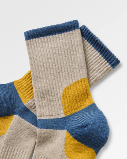 Yukon Merino Active Crew Sock - Simply Taupe - Flatlay