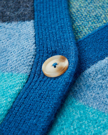 Scenic Recycled Knitted Cardigan - Scenic Azure Blue - Flatlay