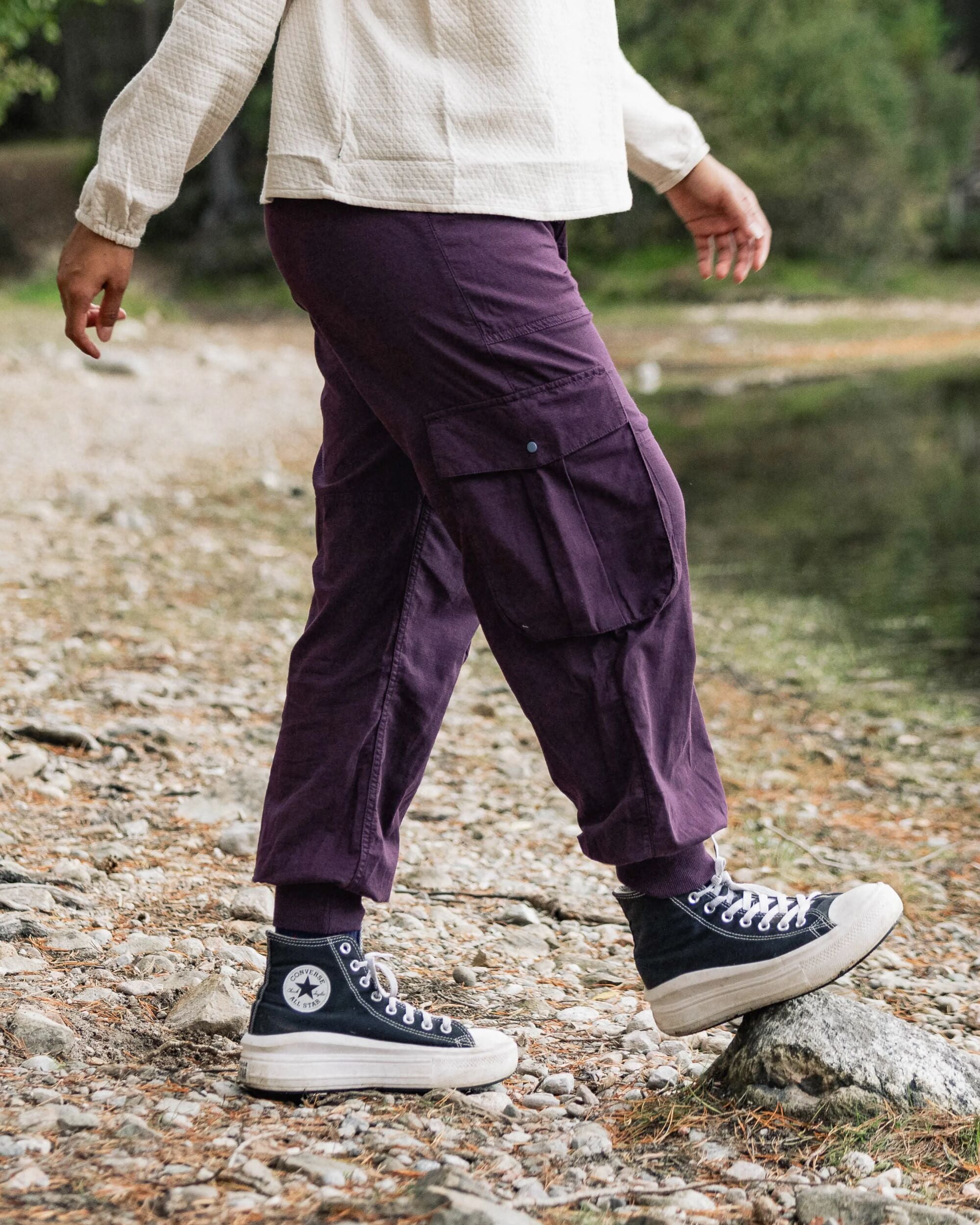 Hydrilla Organic Cotton Trouser - Deep Plum - Lifestyle