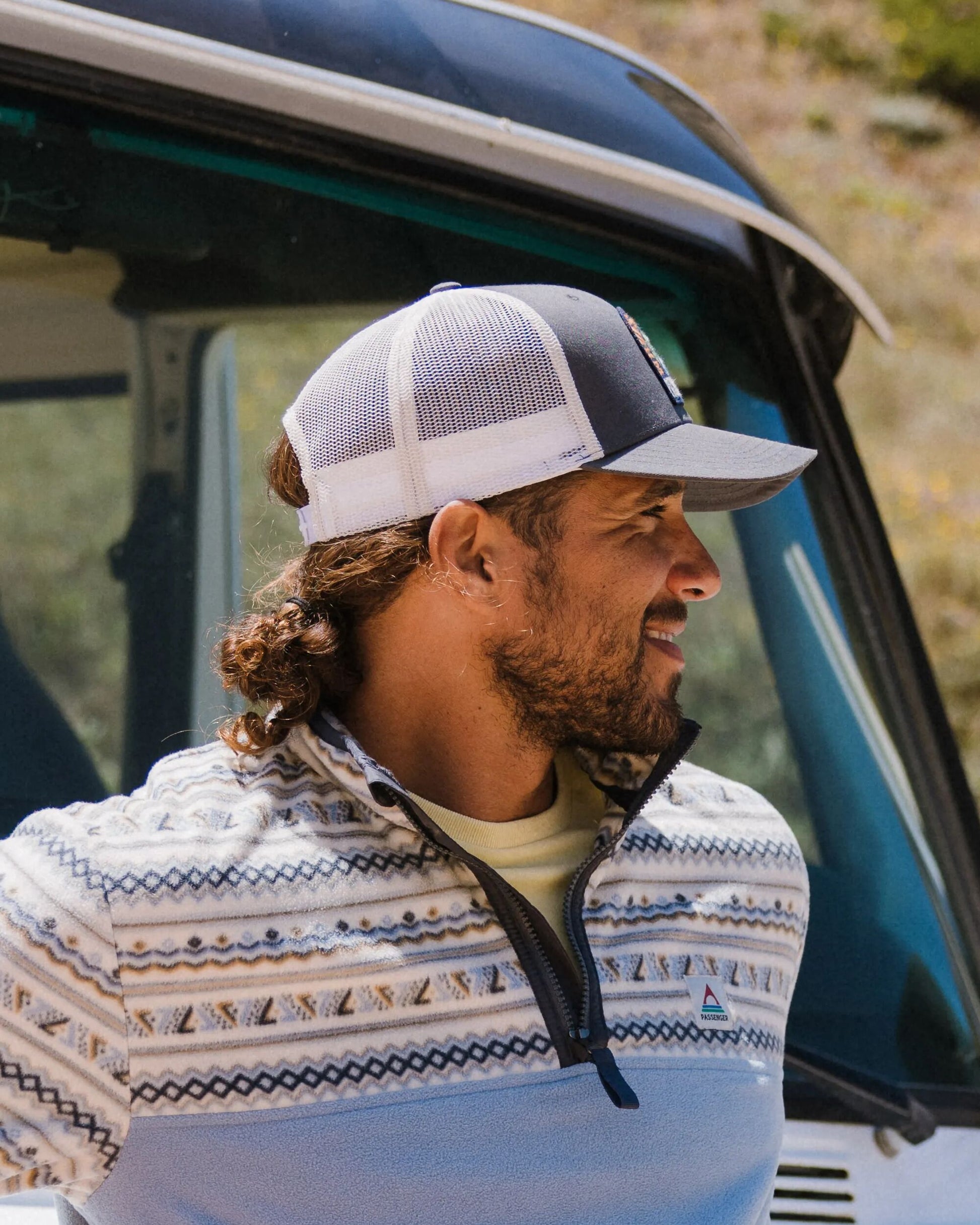 Dawning Organic Cotton Trucker Cap - Charcoal - Lifestyle - Male