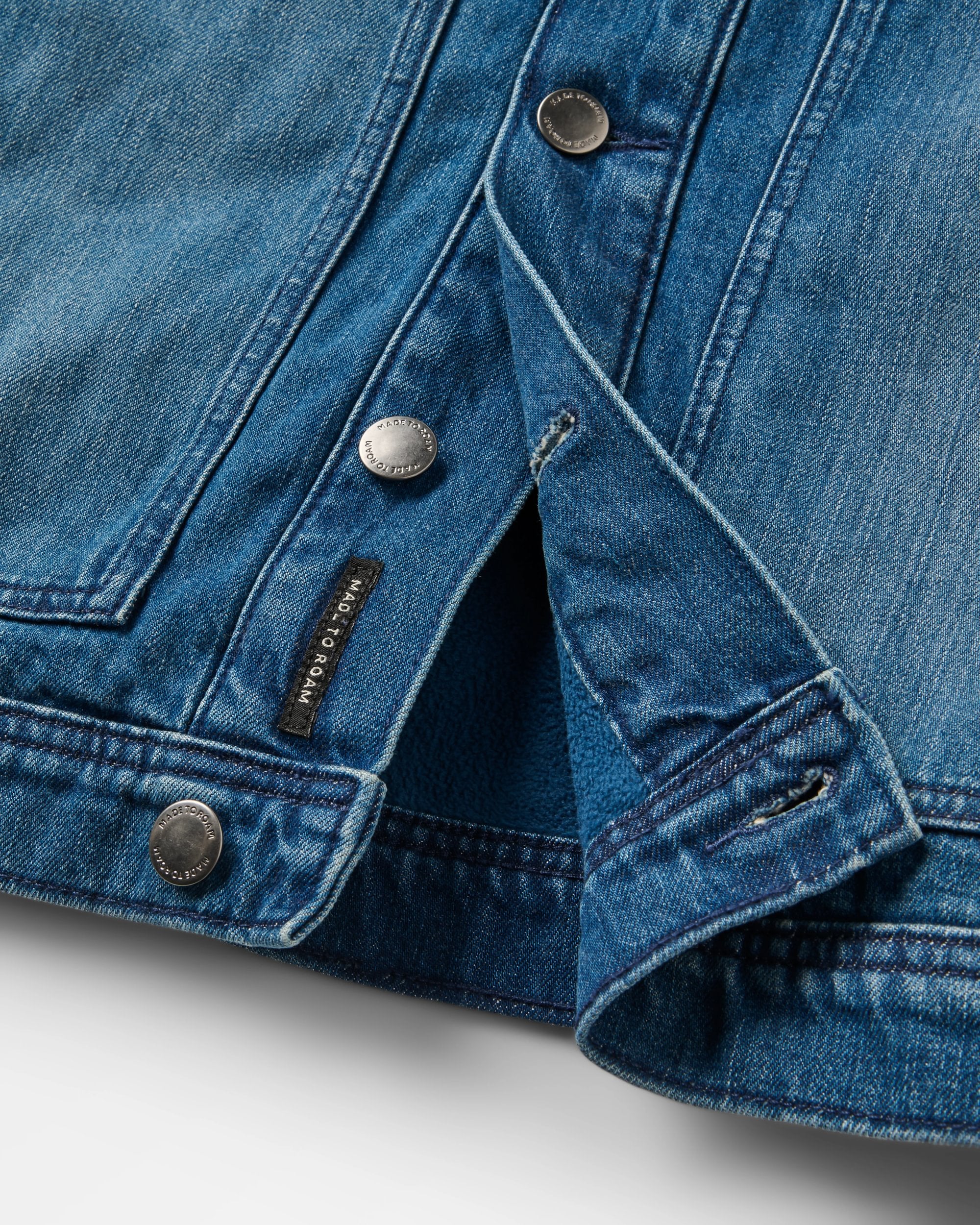 Vantage Lined Denim Jacket - Mid Wash Denim  - Flatlay