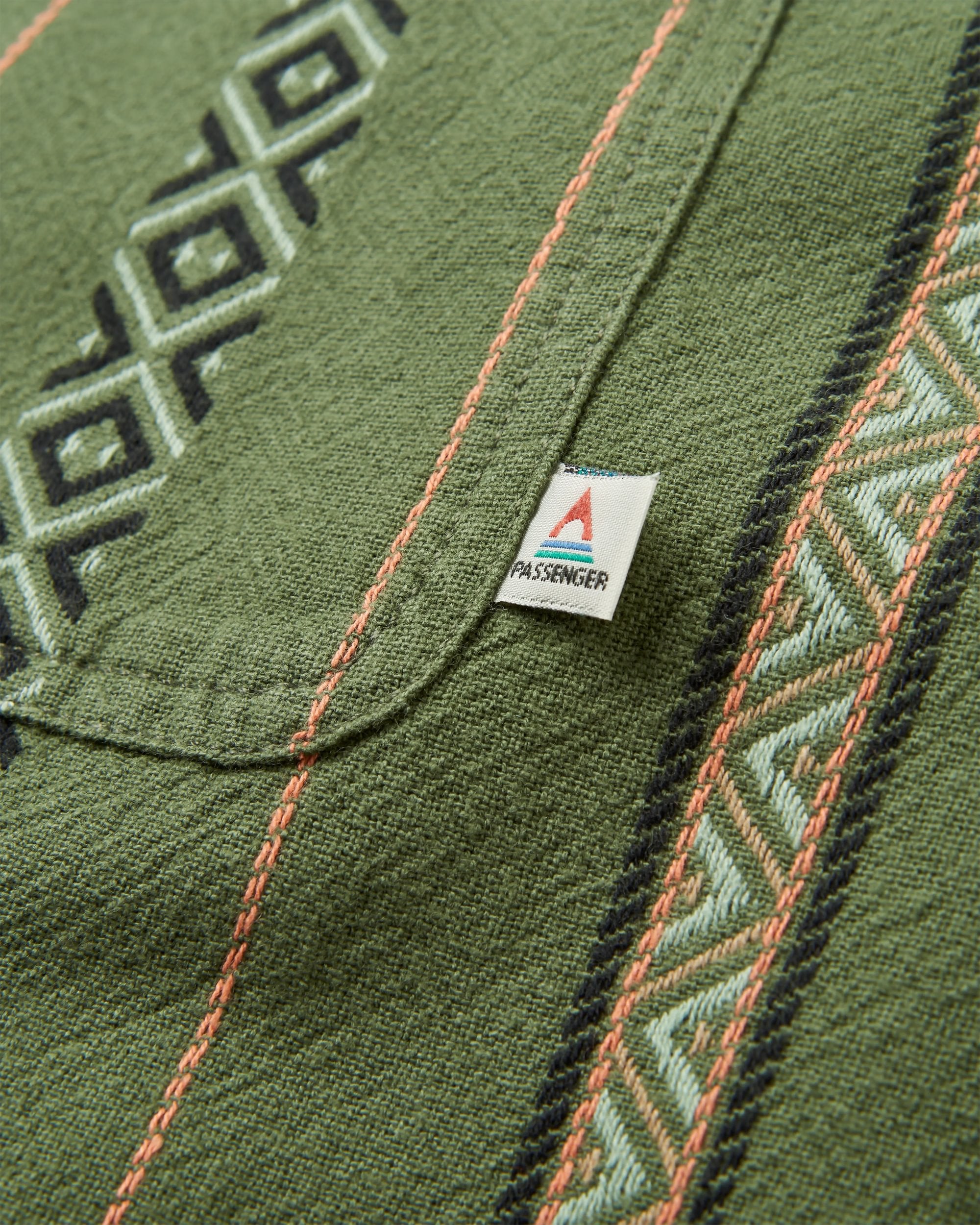Voyage Jacquard Shirt - Wild Green Stripe - Flatlay