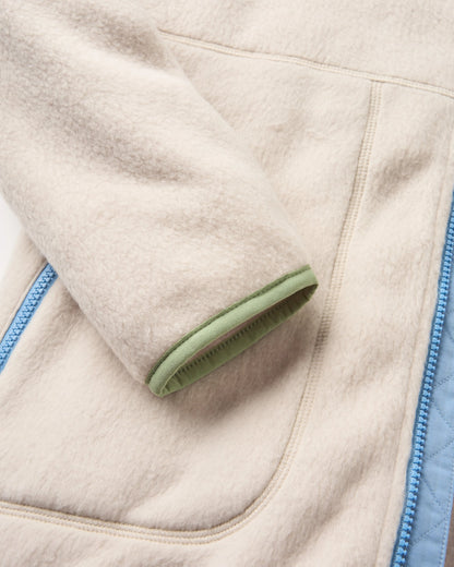 North Coast Vista Full Zip Recycled Sherpa Fleece - Oatmeal - Flatlay