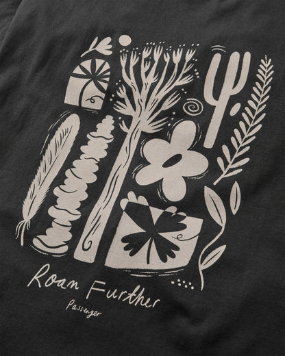Men's Roam Further T-Shirt - Black - Flatlay