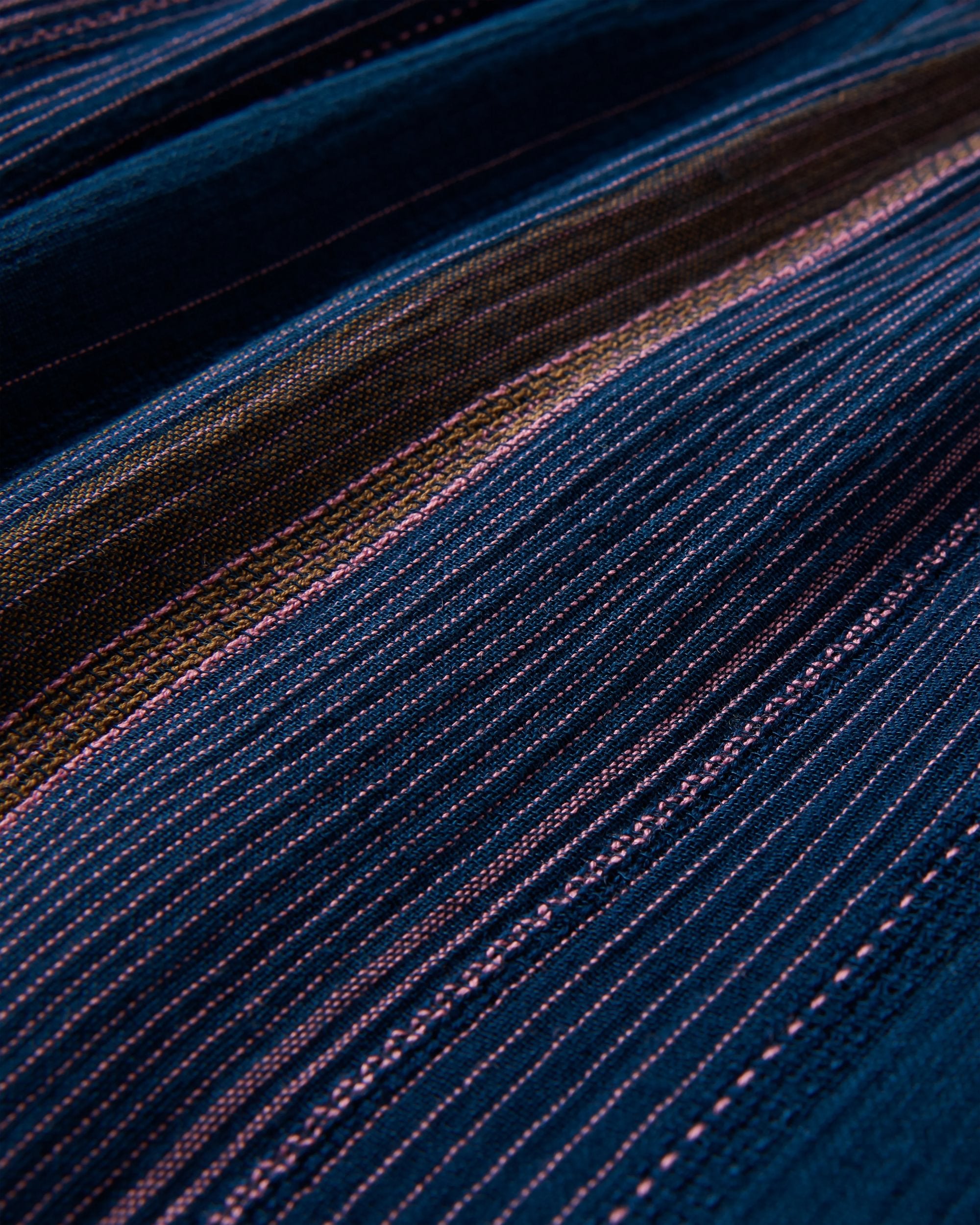 Dew EcoVero Woven Skirt - Dark Denim Multi Stripe - Flatlay