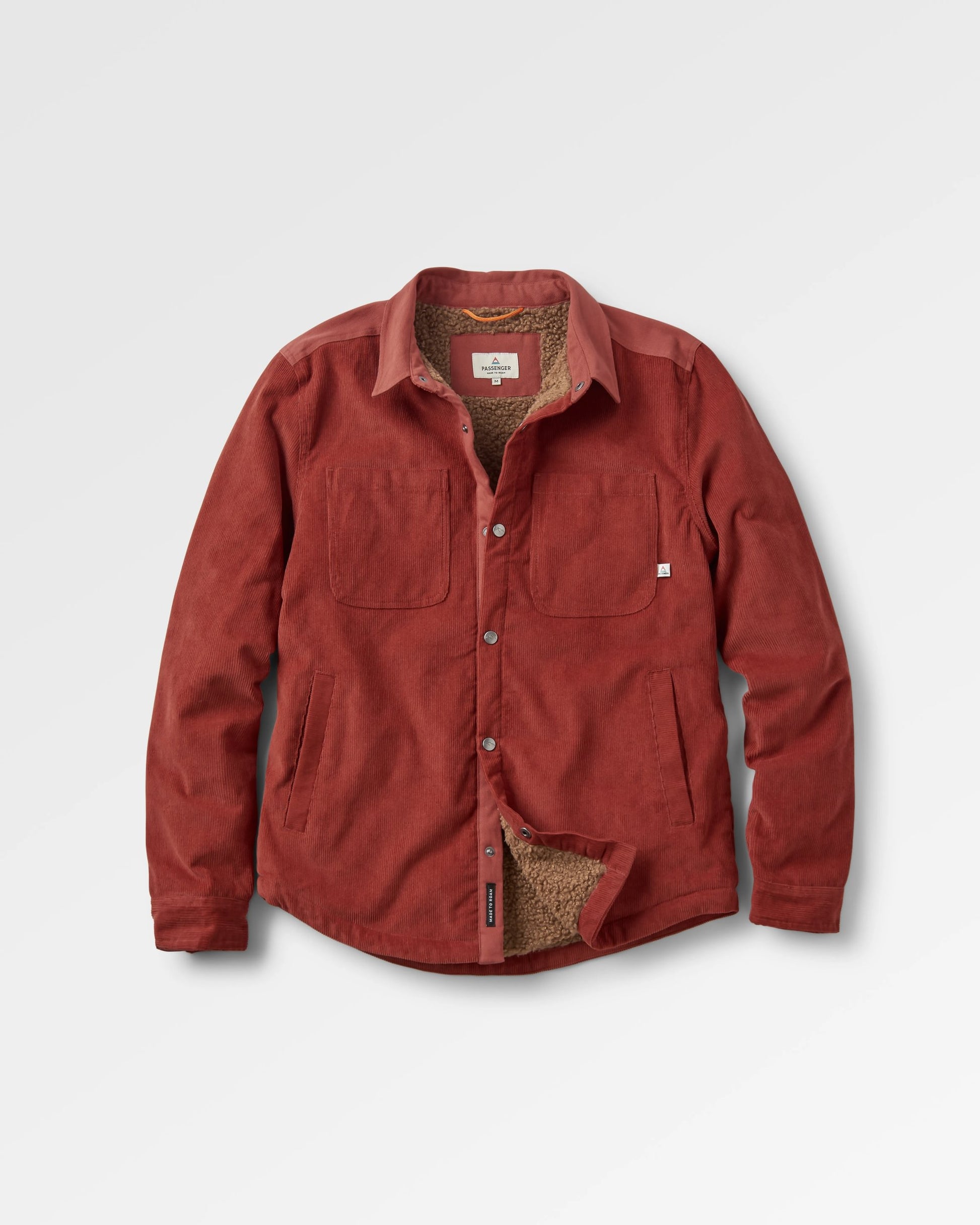 Kodiak 2.0 Sherpa Lined Cord Overshirt - Red Ochre