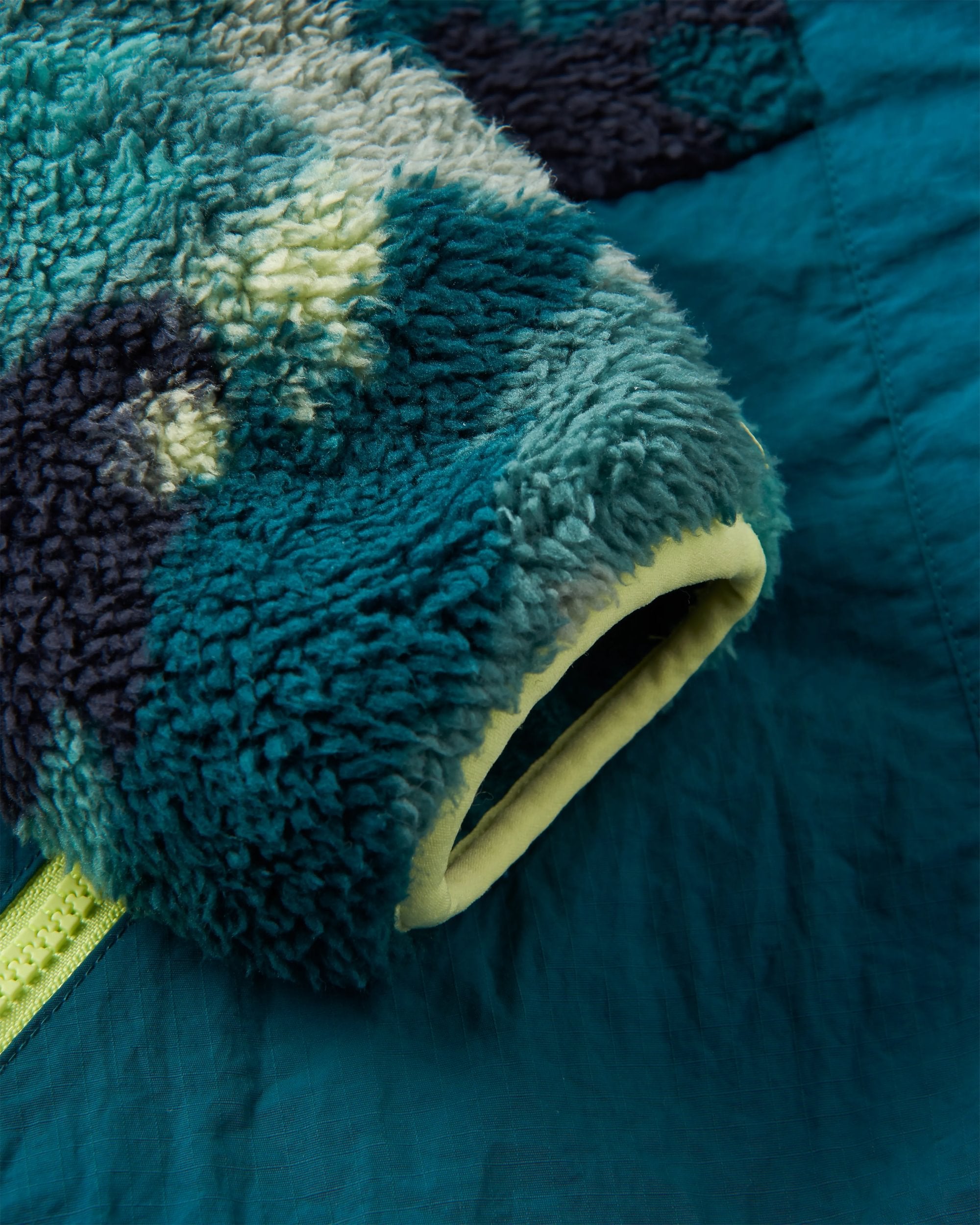 Navegado Recycled Soft-Touch Sherpa Fleece - Alpine Camo Rain Forest - Flatlay