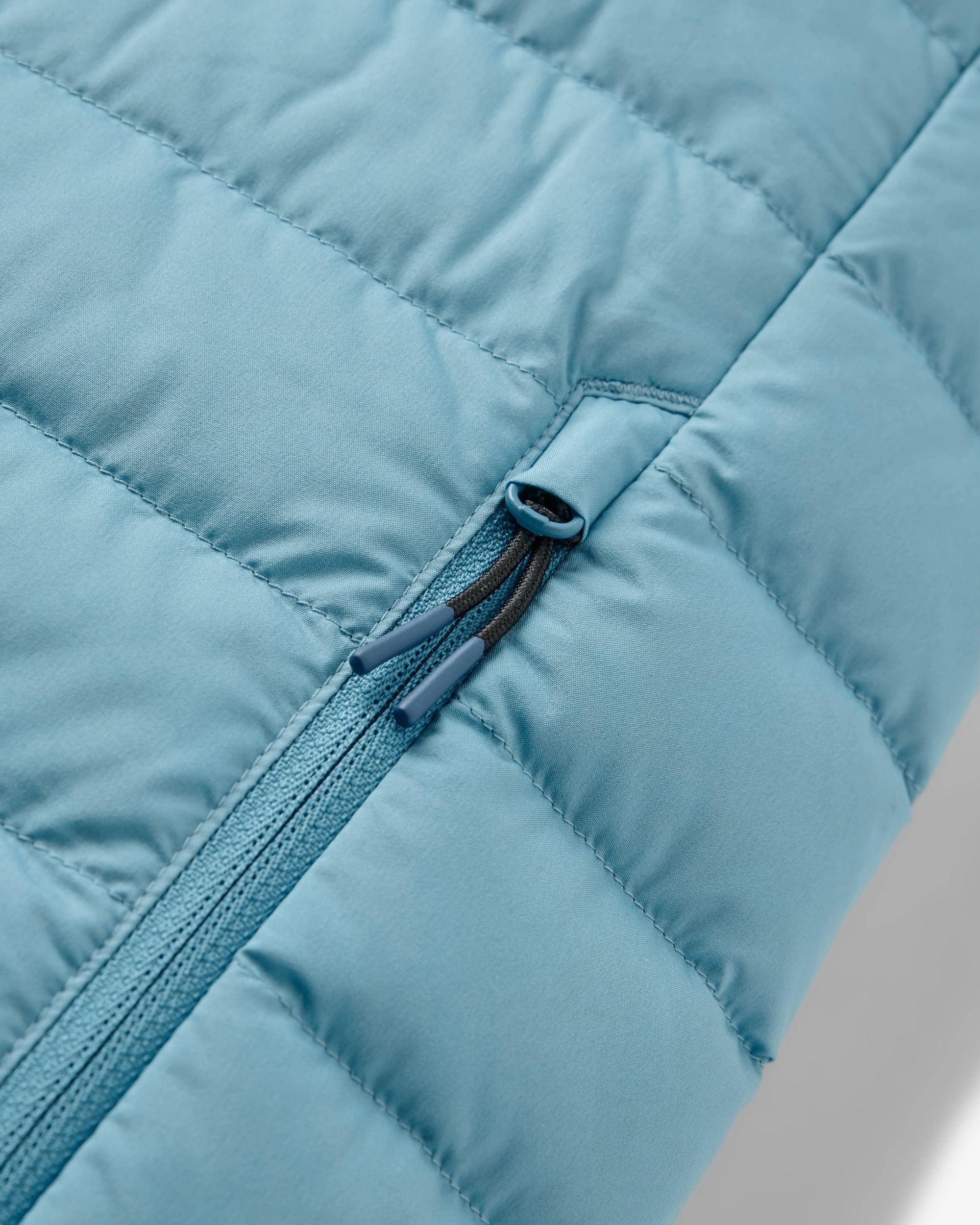 Northstar Down Recycled Gilet - Retro Blue/Tidal Blue - Flatlay