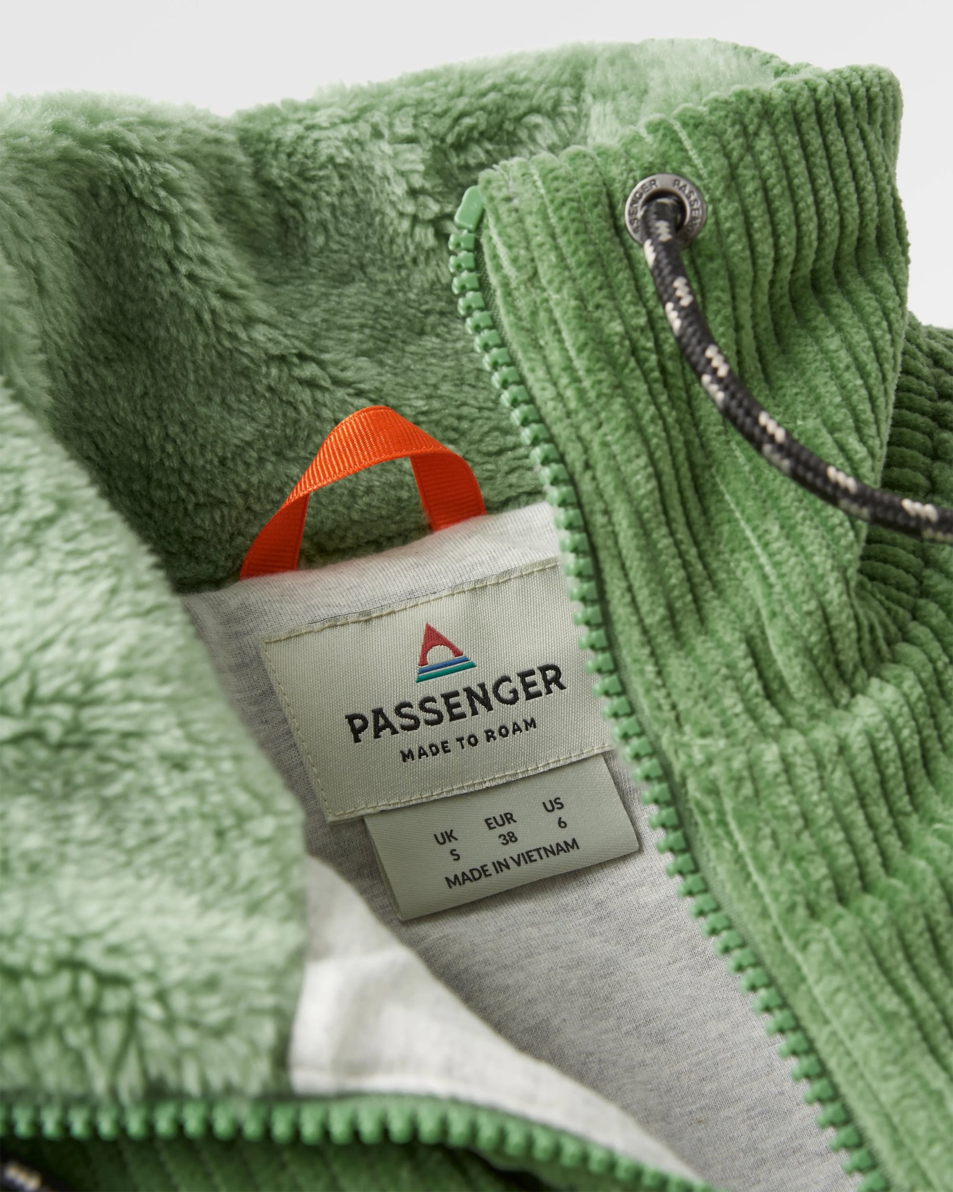 Awaken Recycled Deep-Pile Sherpa Fleece - Stem Green - Flatlay