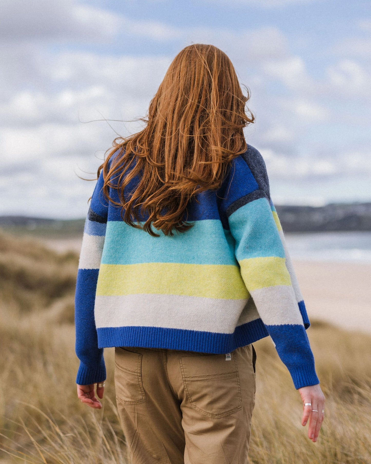 Scenic Recycled Knitted Cardigan - Scenic Azure Blue - Lifestyle