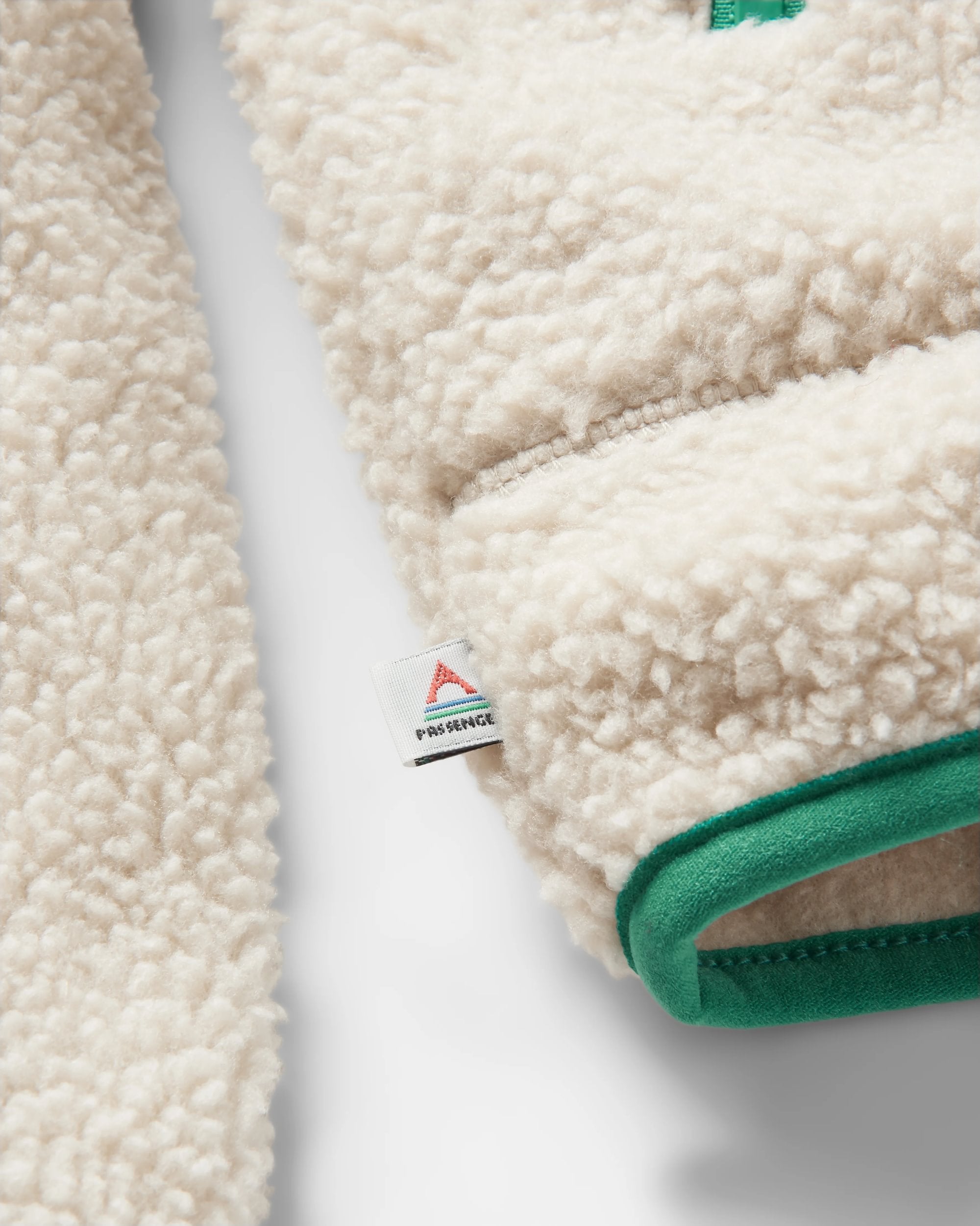 North Coast Full Zip Recycled Sherpa Fleece - Oatmeal - Flatlay