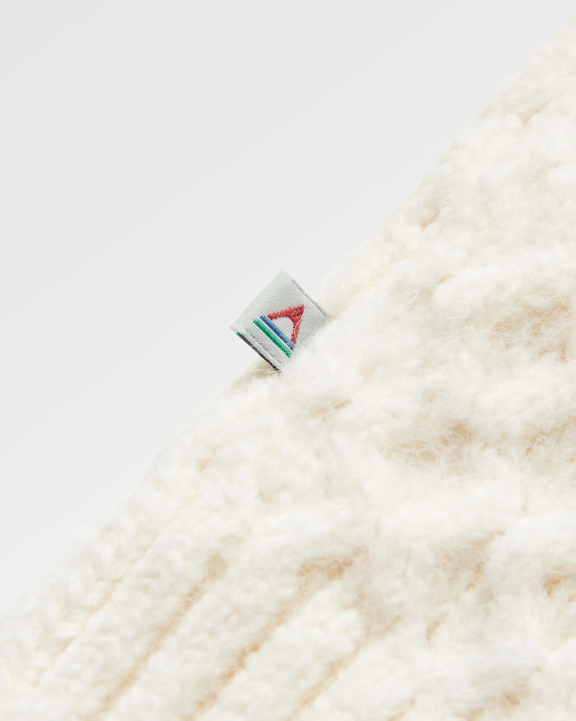 Snuggle Recycled Knitted Polo Neck - Off White - Flatlay