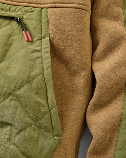 Tidal Fleece Lined Hoodie - Caramel/Khaki - Flatlay