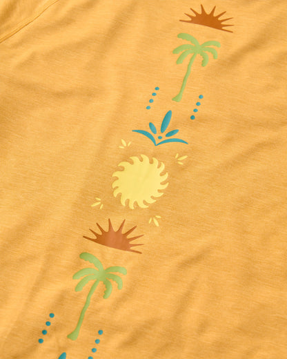 Sunvale Lightweight Surf T-Shirt - Spruce Yellow Marl - Flatlay