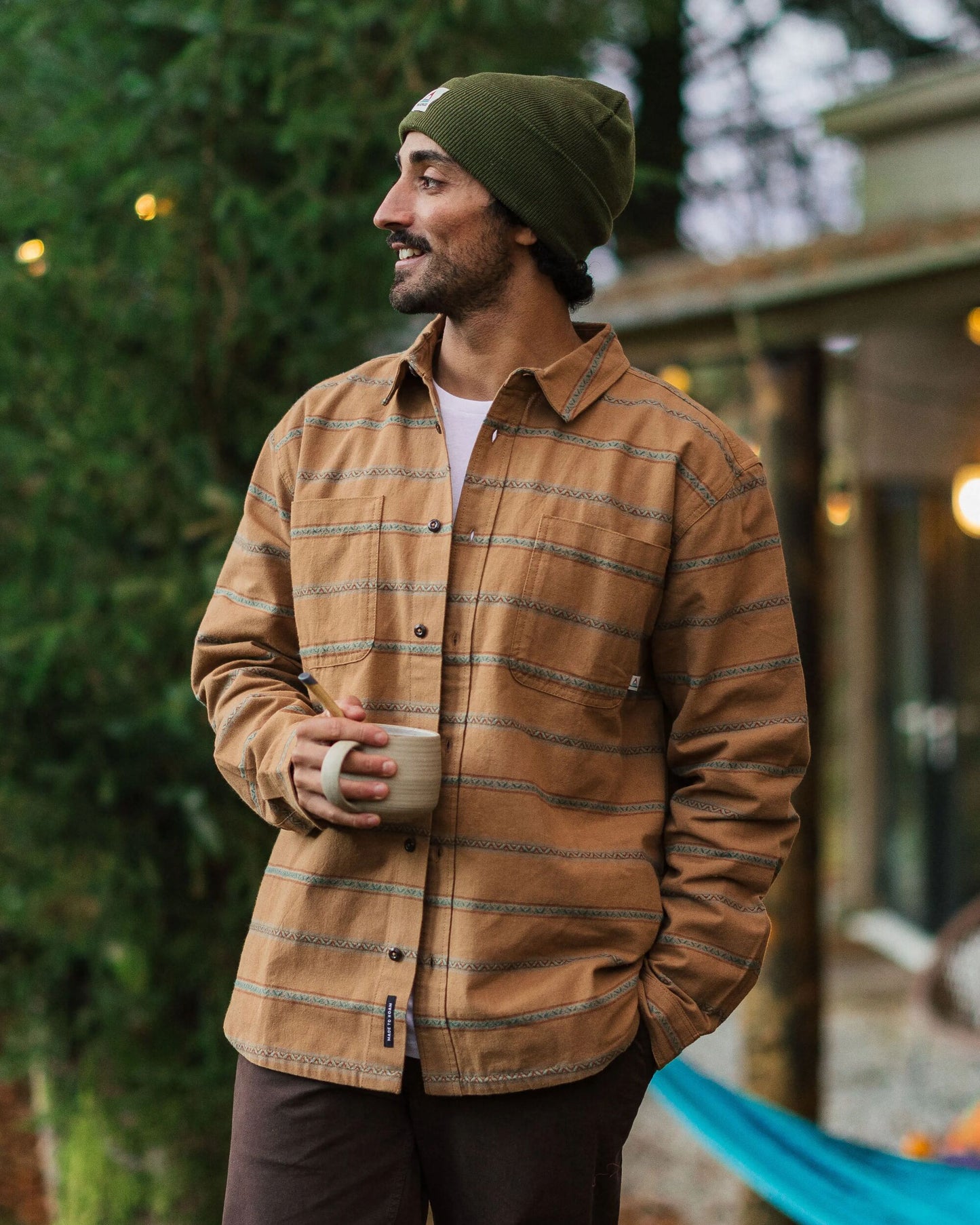 Backcountry Stripe Shirt - Toffee Jacquard