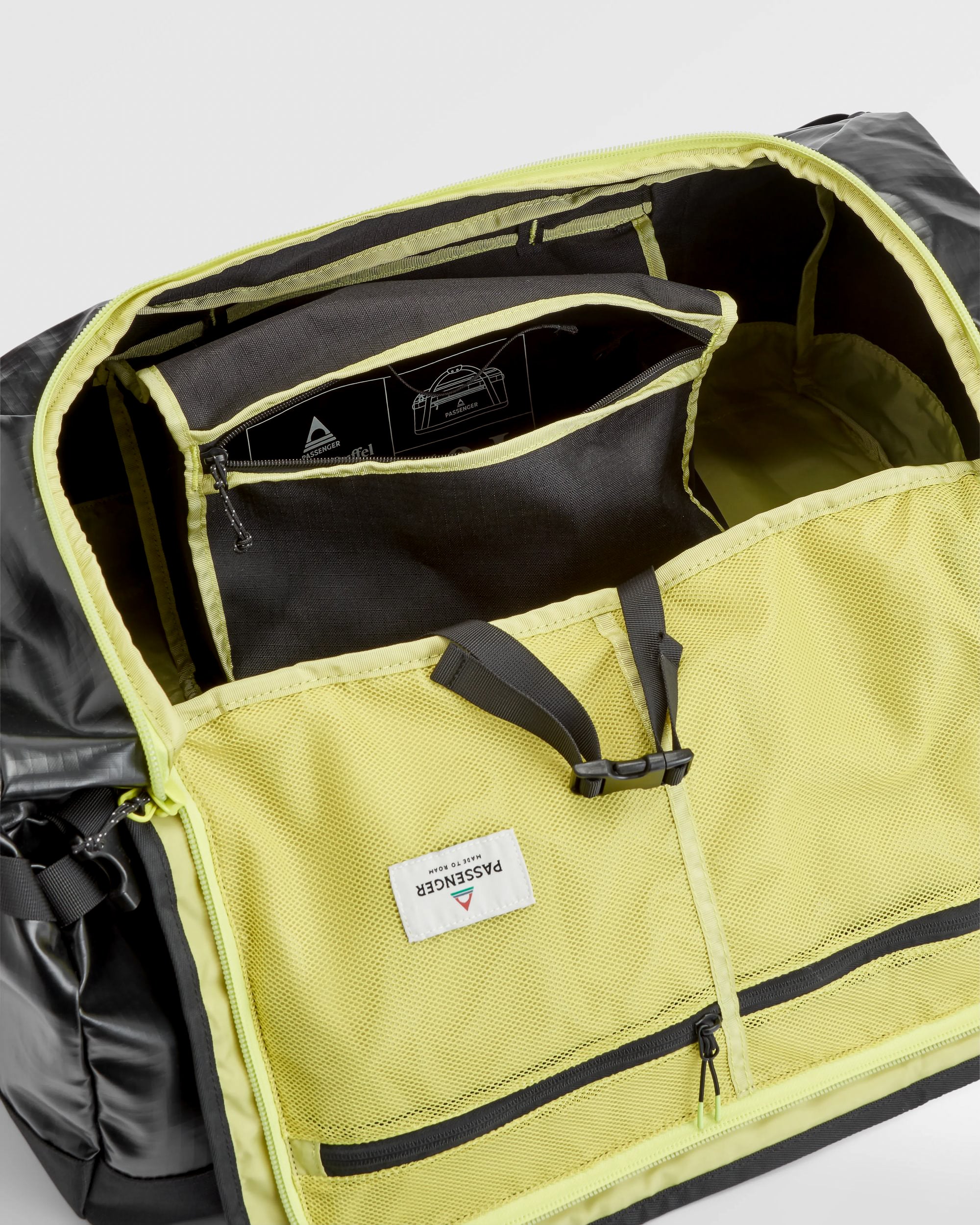 Roamer Recycled 60L Duffel Bag - Black - Flatlay