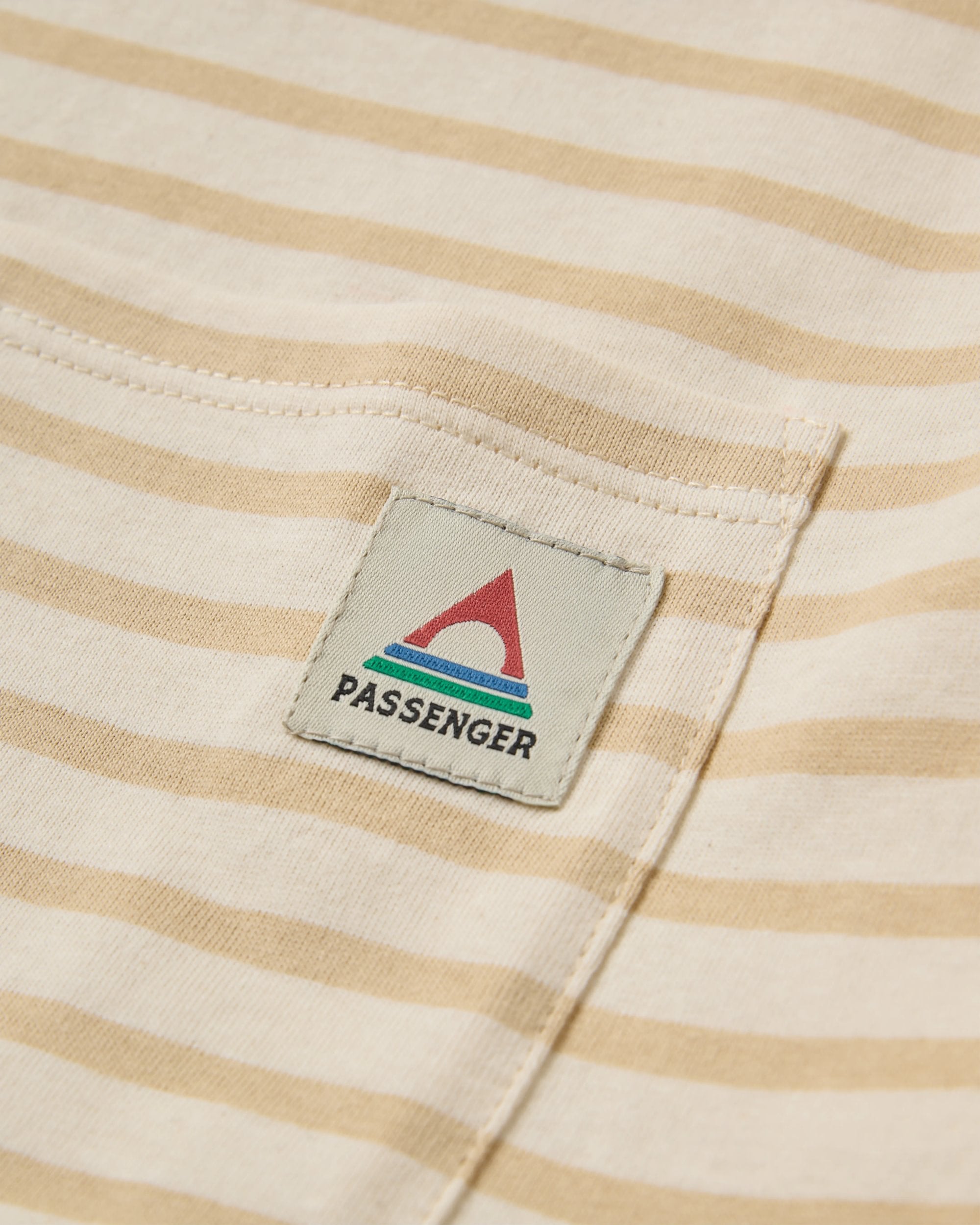 Zen Recycled Cotton Relaxed Fit T-Shirt - Stone Stripe - Flatlay