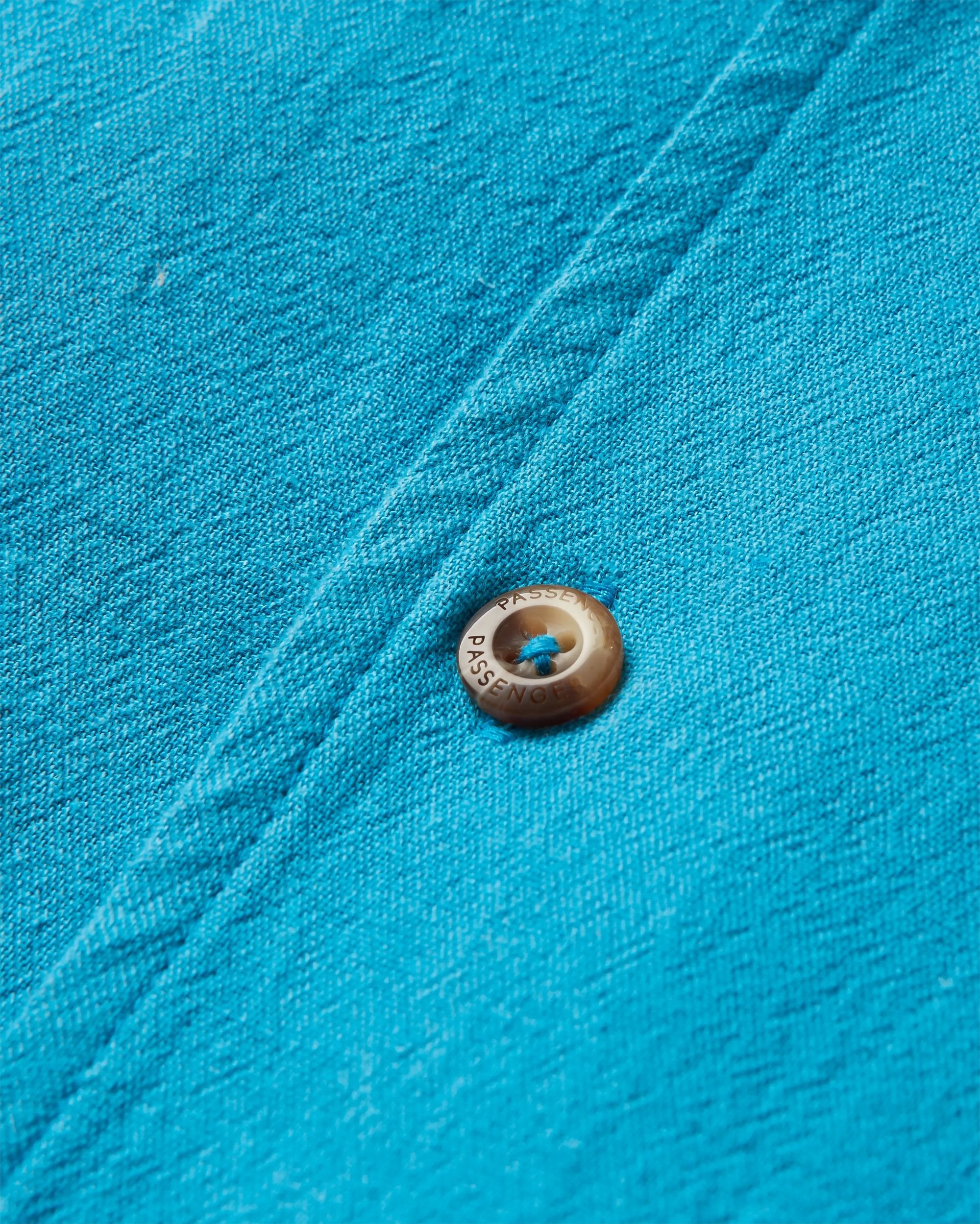 Cove Organic Cotton Short Sleeve Shirt - Blue Pool - Flatlay