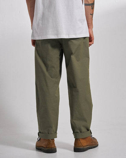 Kimmer Ripstop Cotton Trouser - Dusty Olive - Studio Model