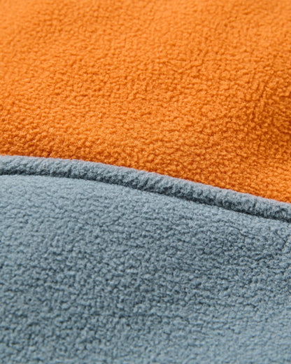 Loch Hooded Recycled Polar Fleece - Sunset Orange/Storm Grey - Flatlay