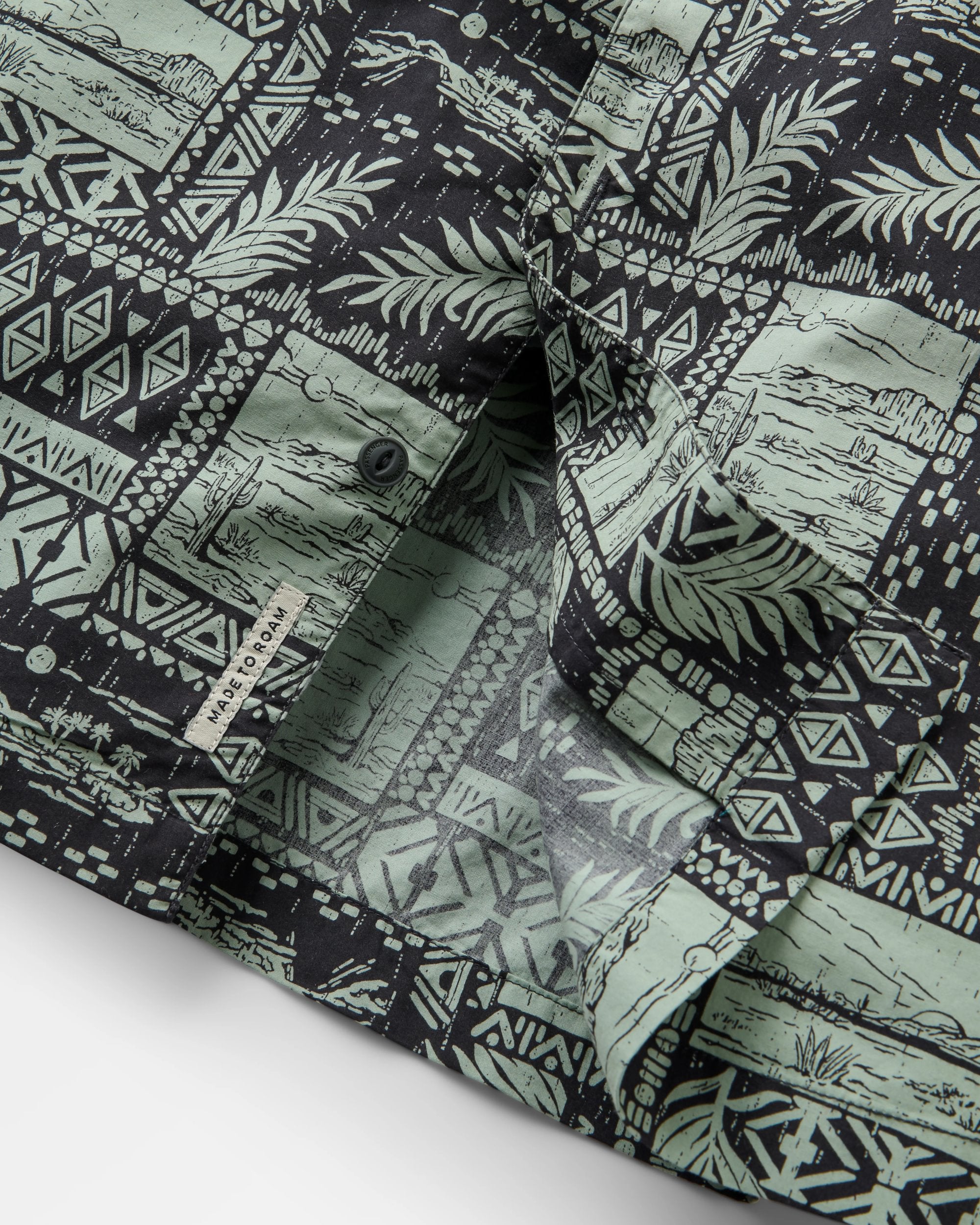 Acreage Organic Cotton Shirt - Patchwork Faded Black - Flatlay