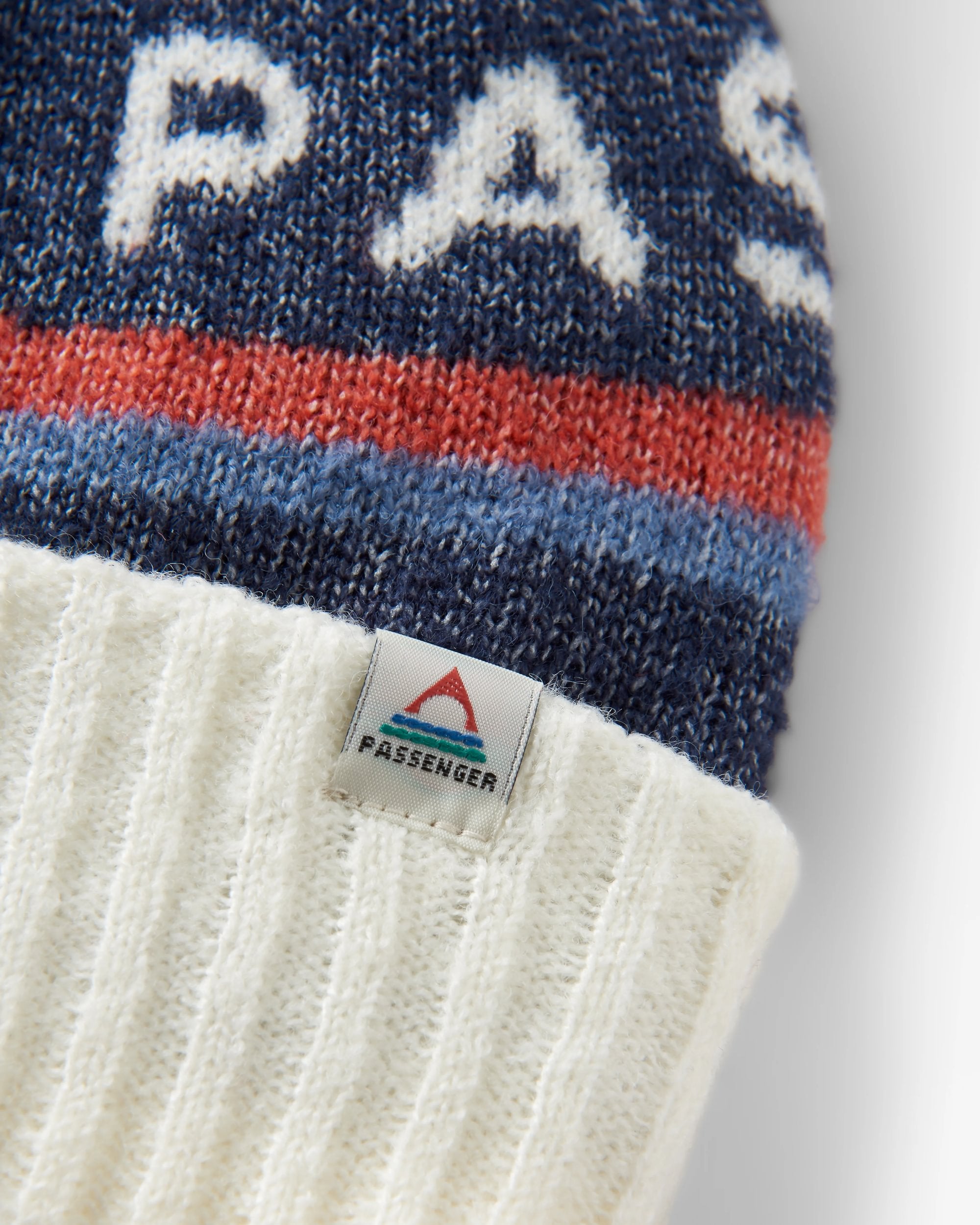 Passenger Recycled Bobble Hat - Birch - Flatlay