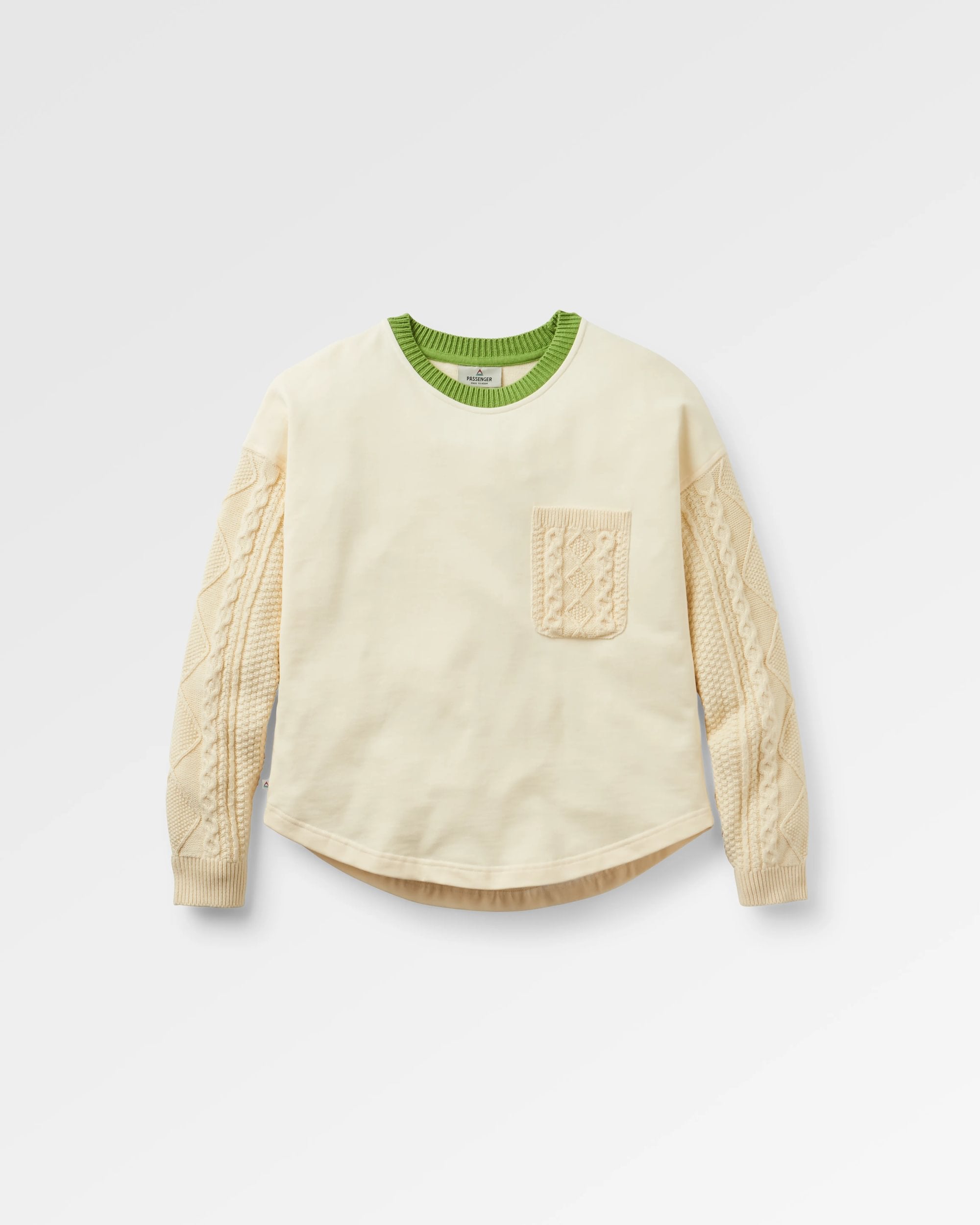 Aerial LS Knit Top - Oatmeal - Flatlay