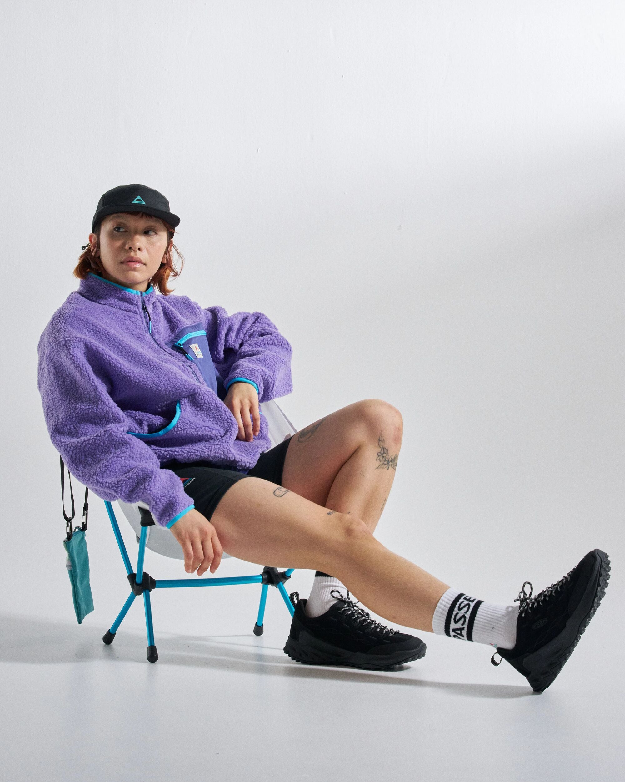 Ravi Sherpa Fleece - Retro Purple - Studio Model