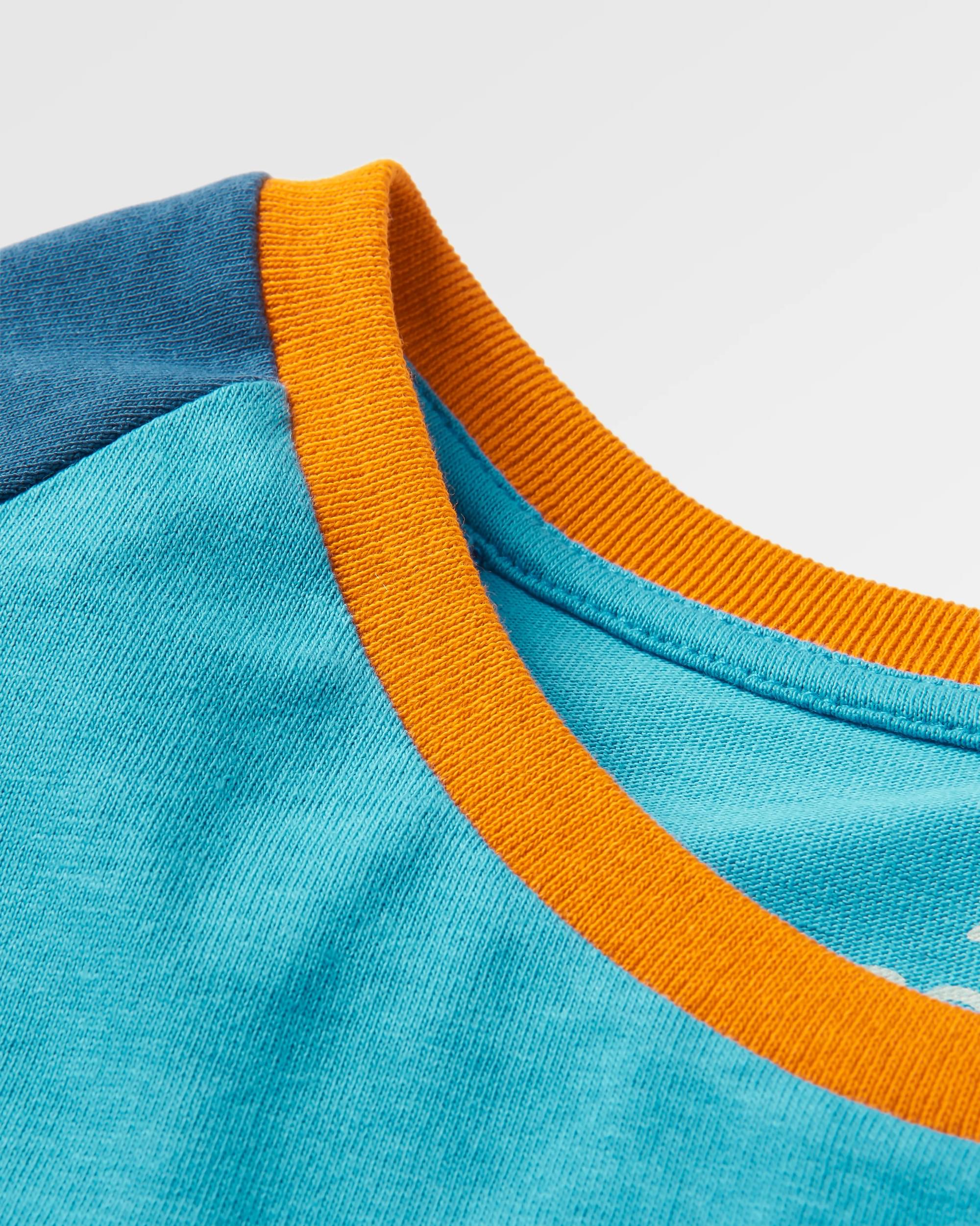 Riser Recycled Cotton LS T-Shirt - Atlantic Blue - Flatlay