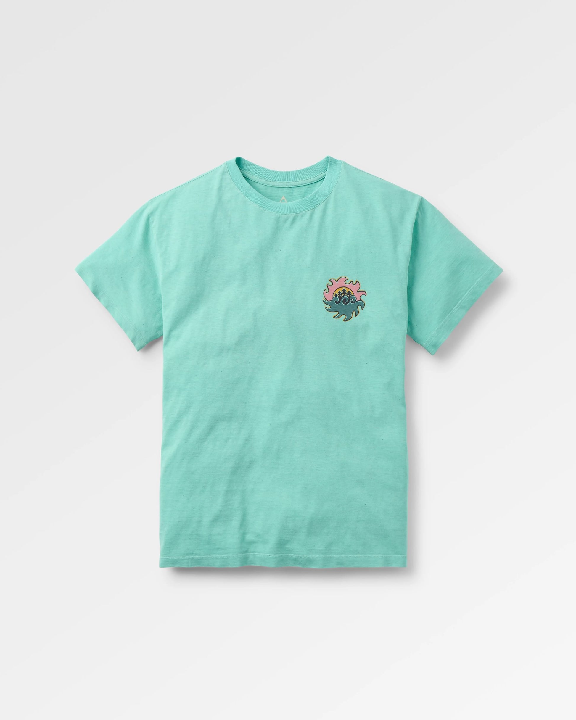 Dune Recycled Cotton Relaxed Fit T-Shirt - Aqua Marl - Flatlay