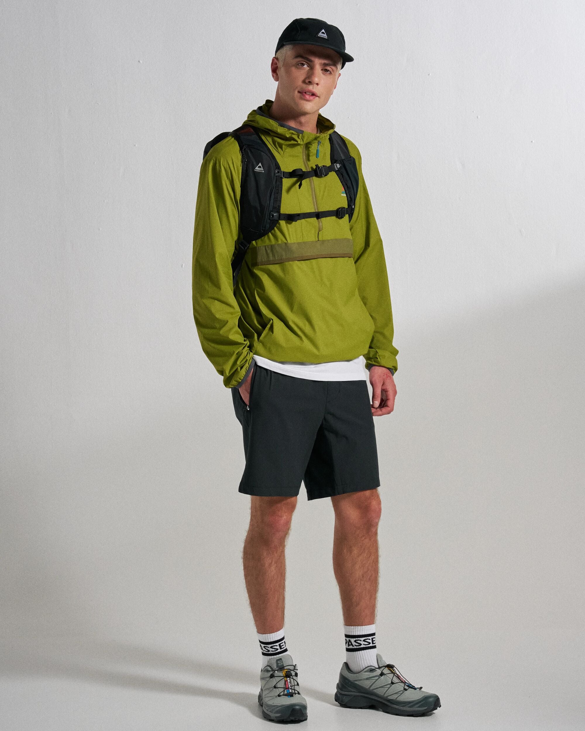 Gusto Windshell Anorak - Tea Green - Studio Model
