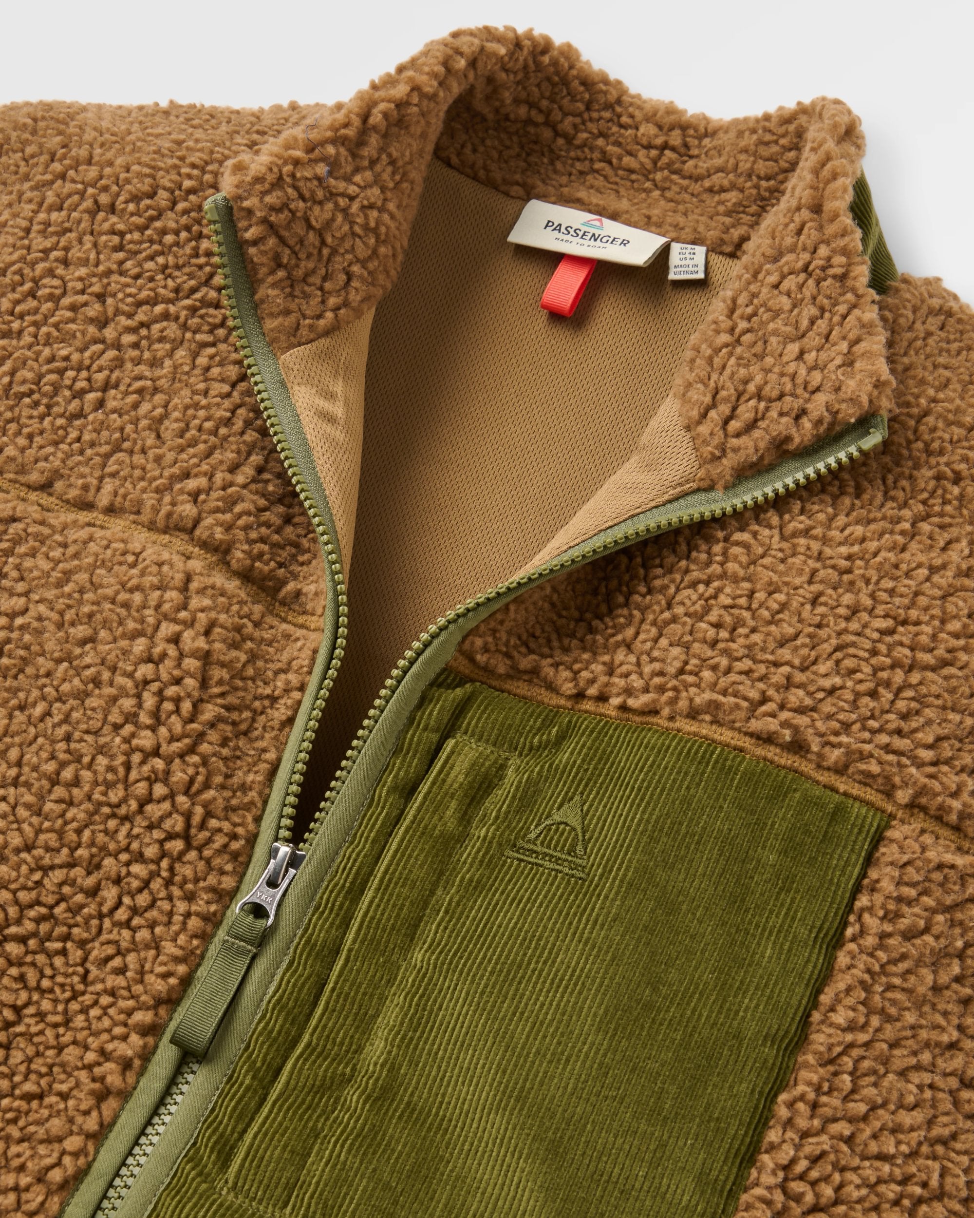Trekker Deep Pile Sherpa Vest - Caramel - Flatlay