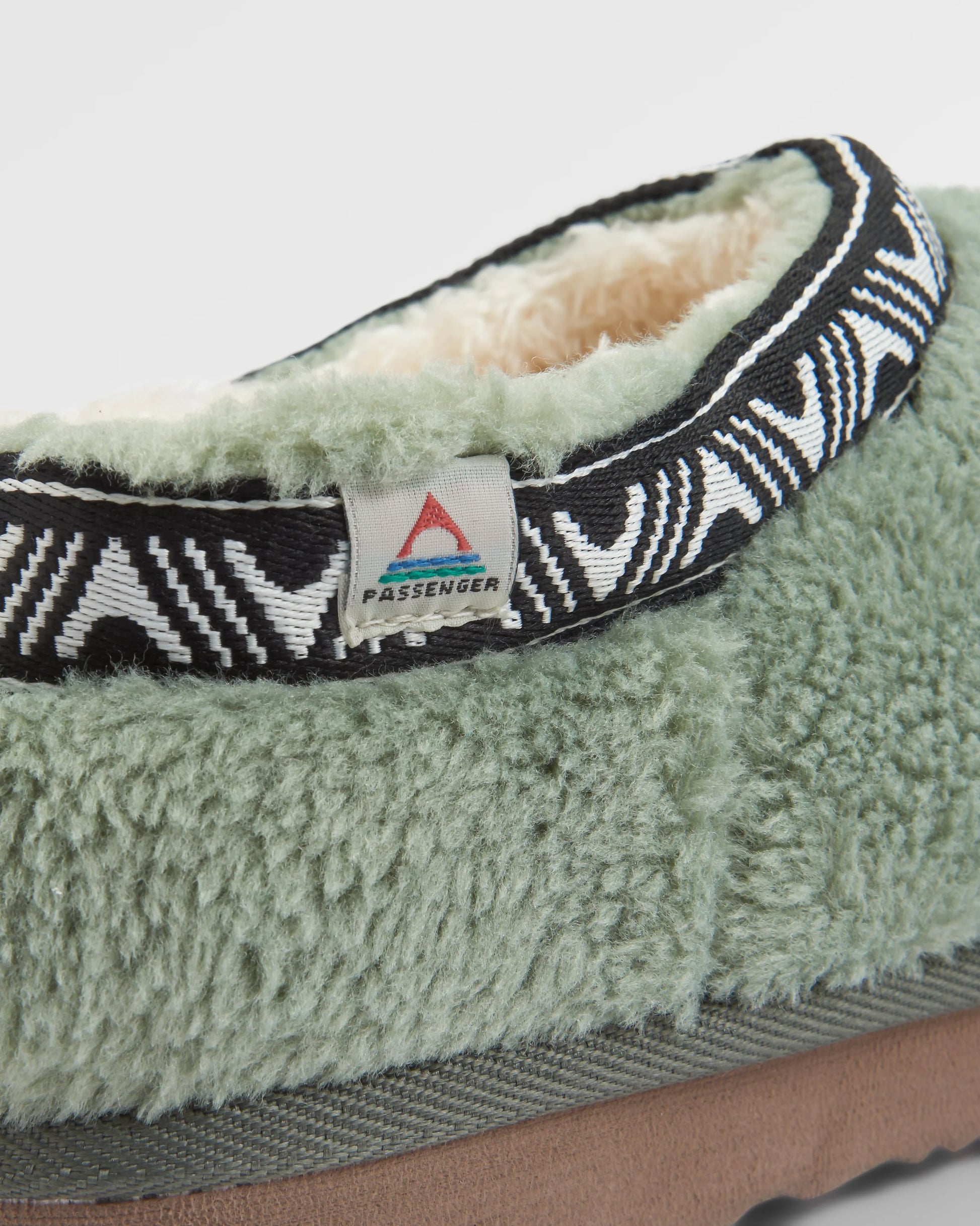 Ember Sherpa Fleece Slipper - Pistachio - Flatlay
