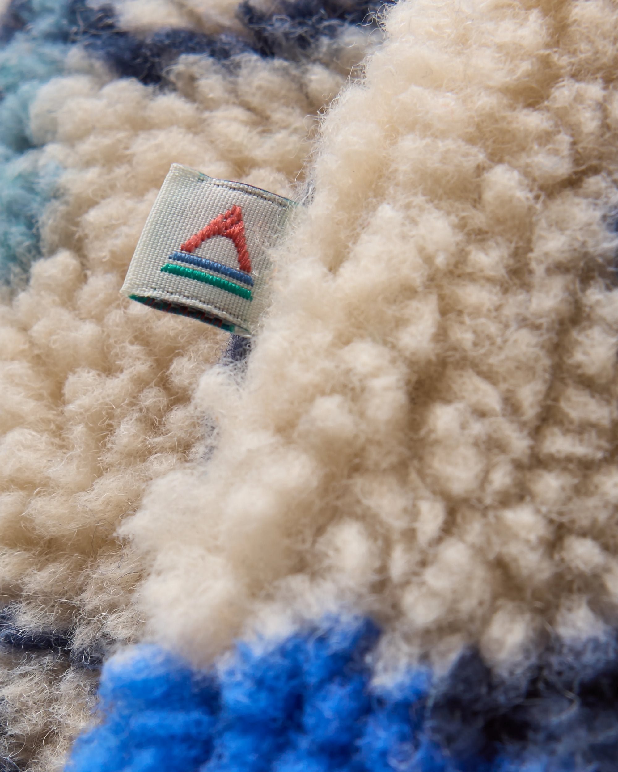 Offroad Recycled Sherpa 1/2 Zip Fleece - Abstract Strata Multi - Flatlay