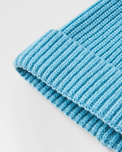 Compass Recycled Beanie - Retro Blue  - Flatlay