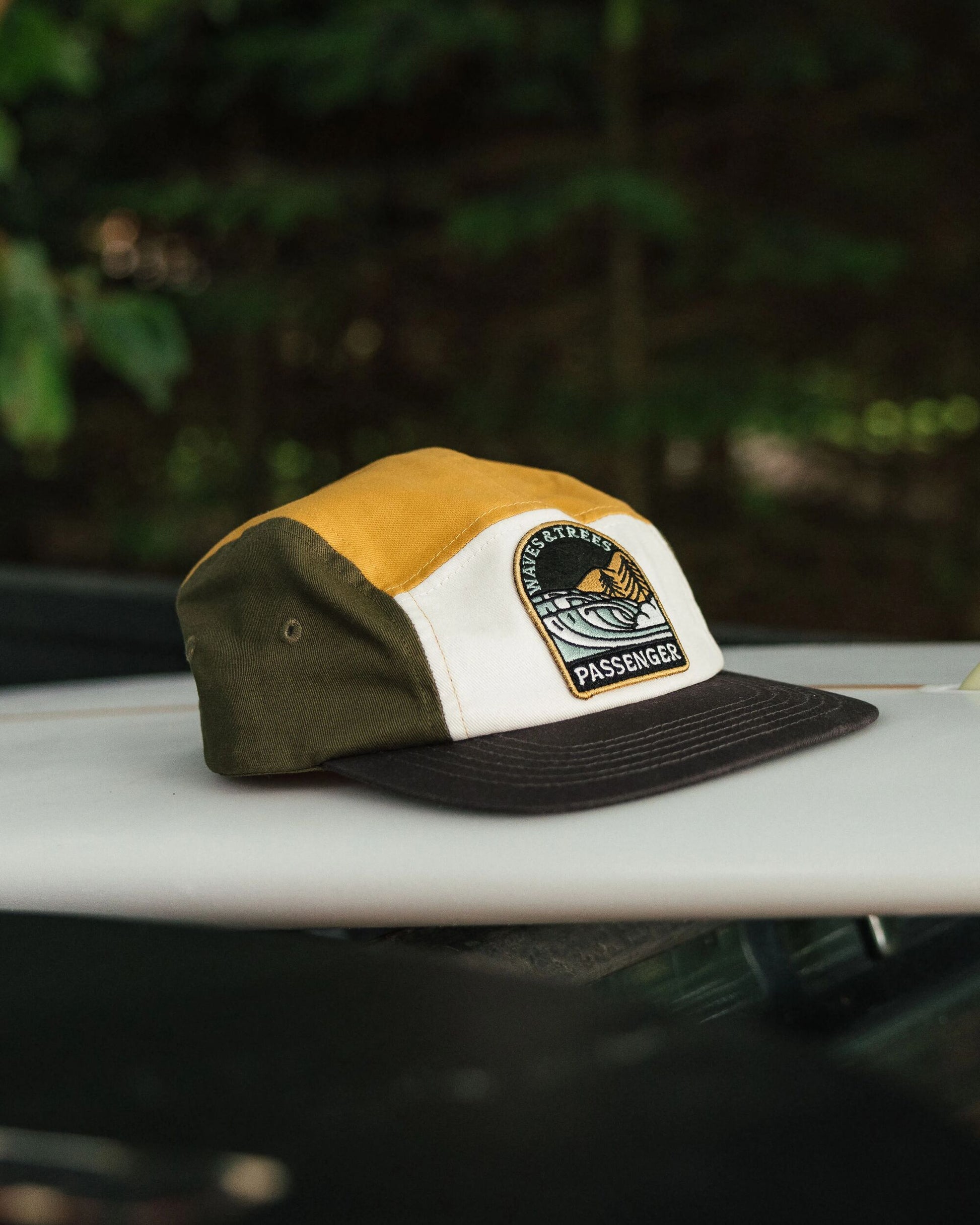 Waves & Trees Recycled 5 Panel Cap - Khaki