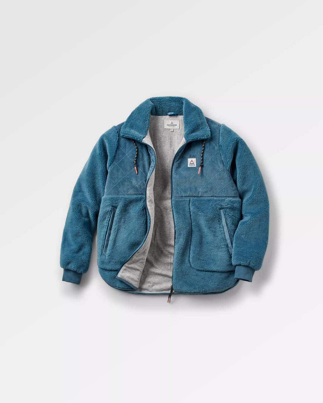 Awaken Recycled Deep-Pile Sherpa Fleece - Washed Blue - Flatlay