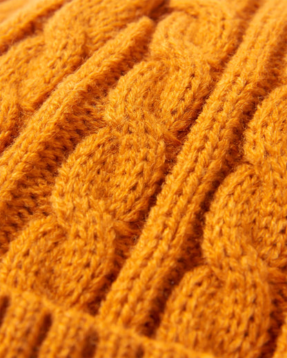 Fireside Recycled Cable Knit Beanie - Sunrise Orange