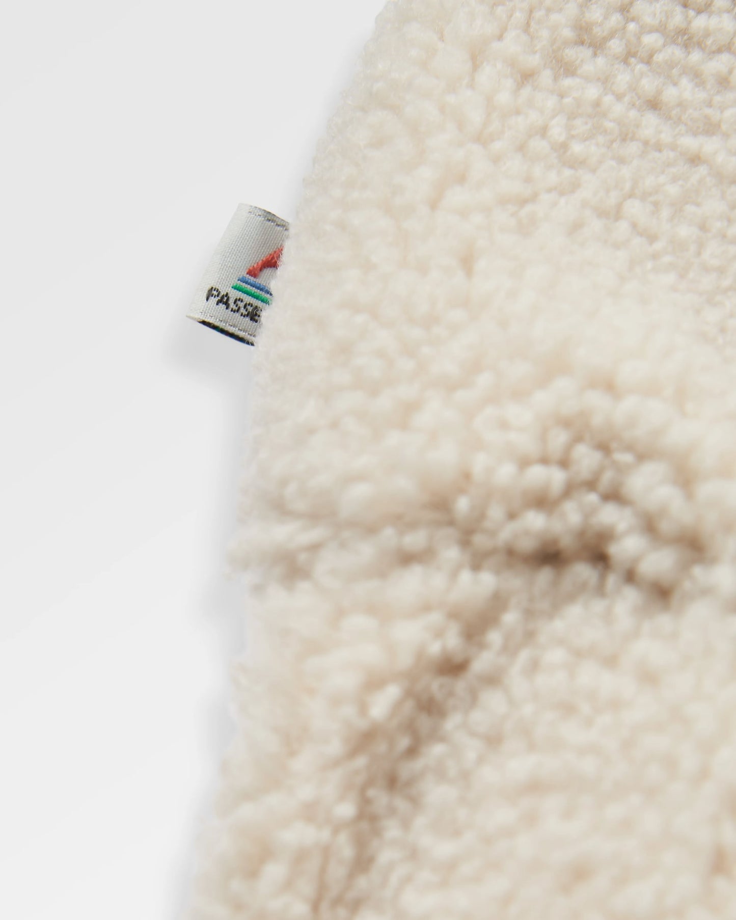 Lucia Recycled Sherpa Fleece - Vintage White - Flatlay