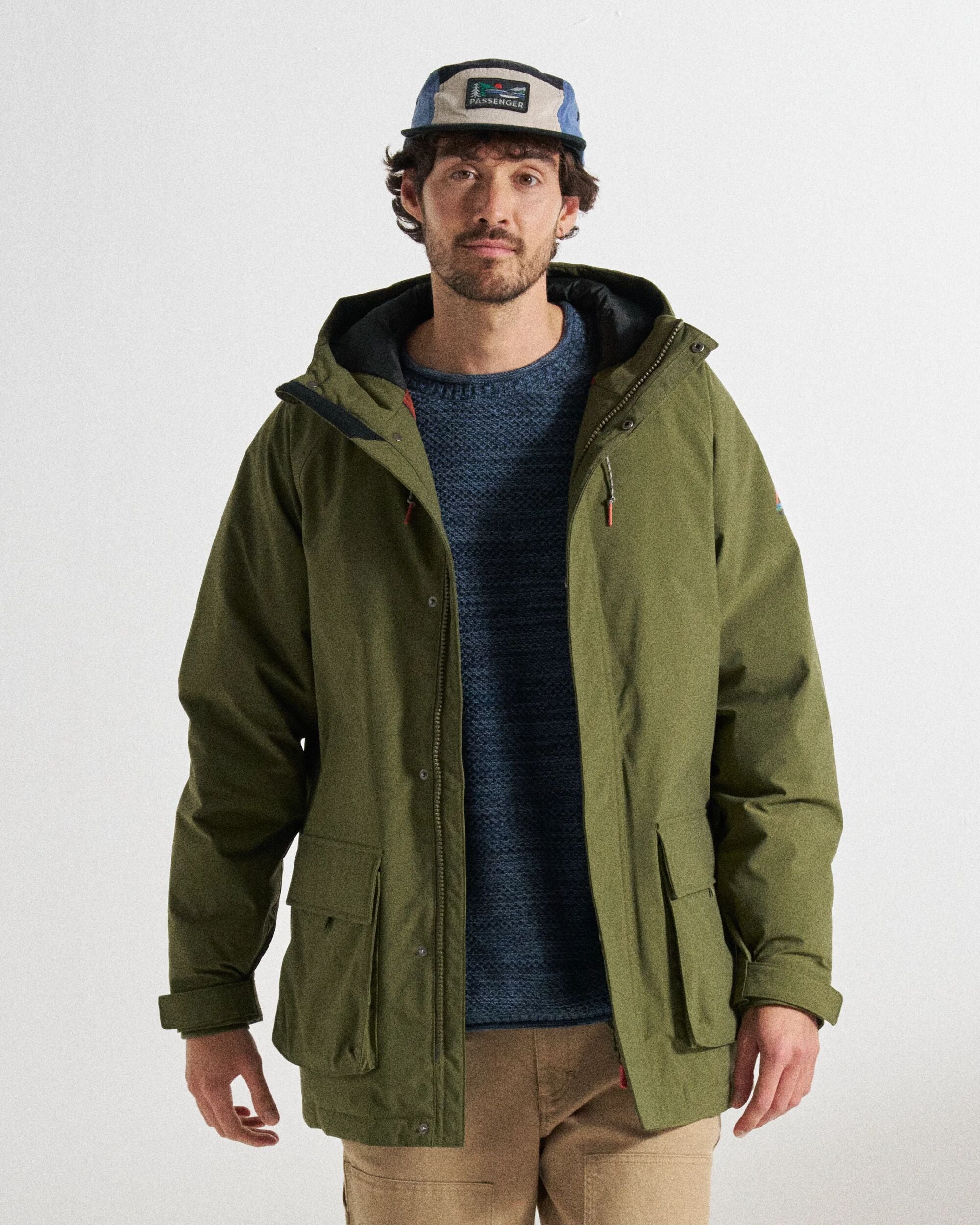 Baltic Recycled Insulated Parka - Khaki - Studio Model