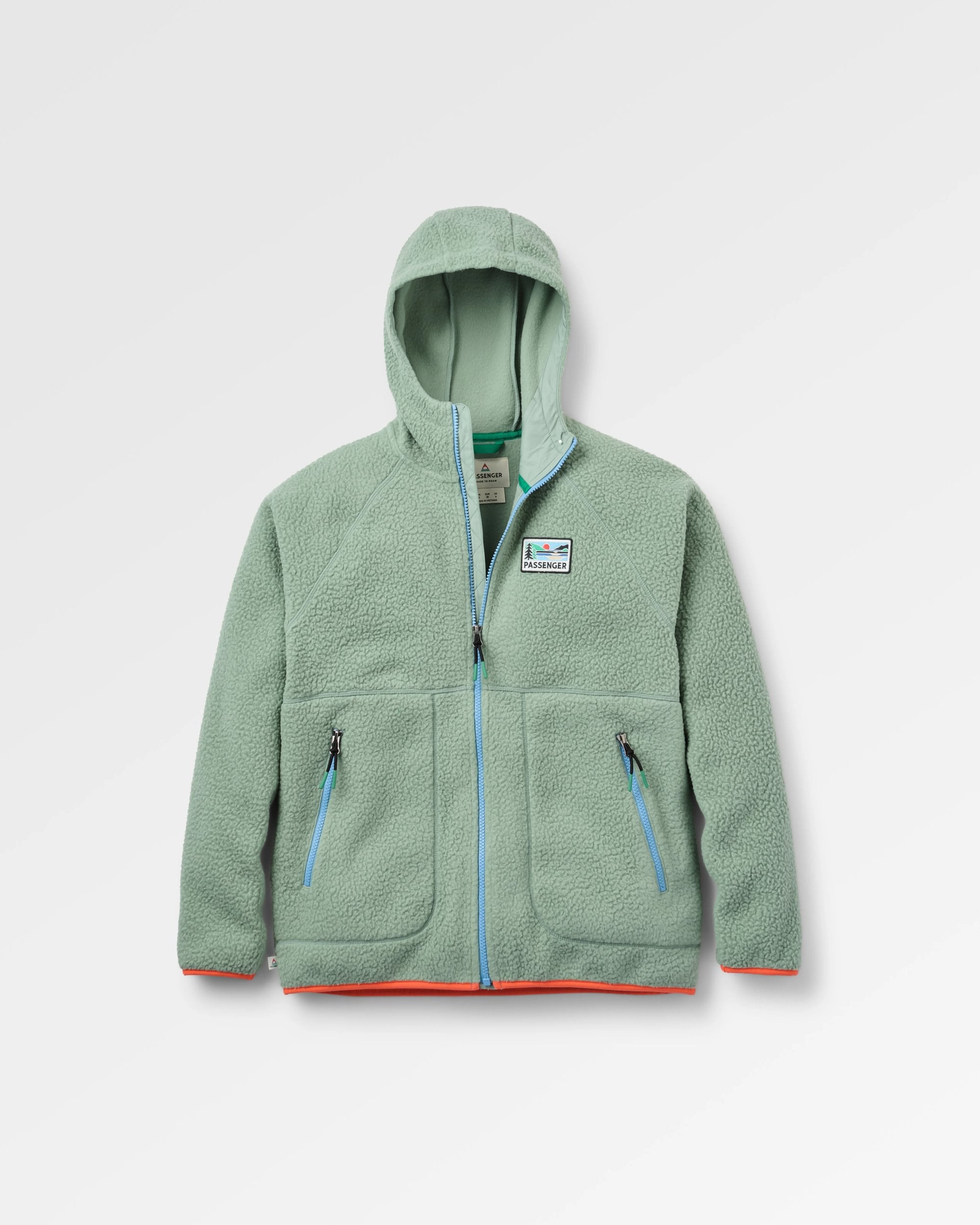 North Coast Full Zip Sherpa Fleece - Pistachio - Flatlay