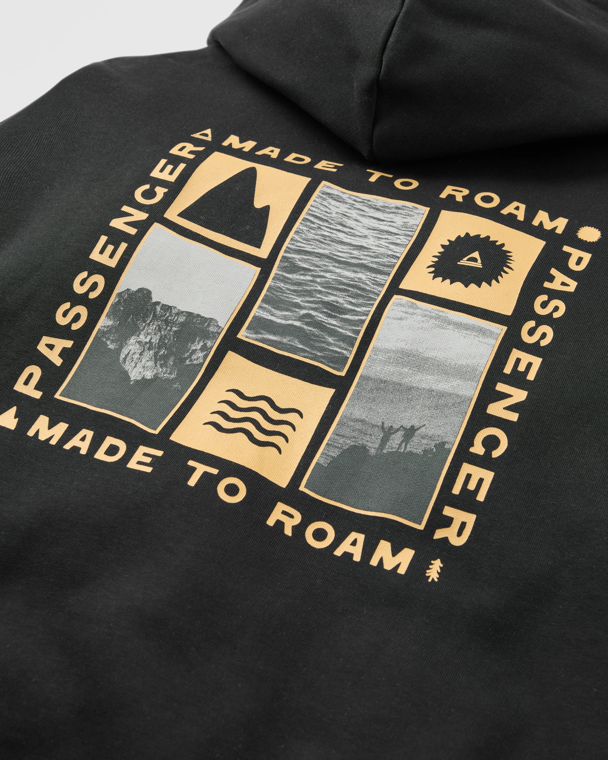 Snapshot Organic Cotton Relaxed Fit Hoodie - Black - Flatlay