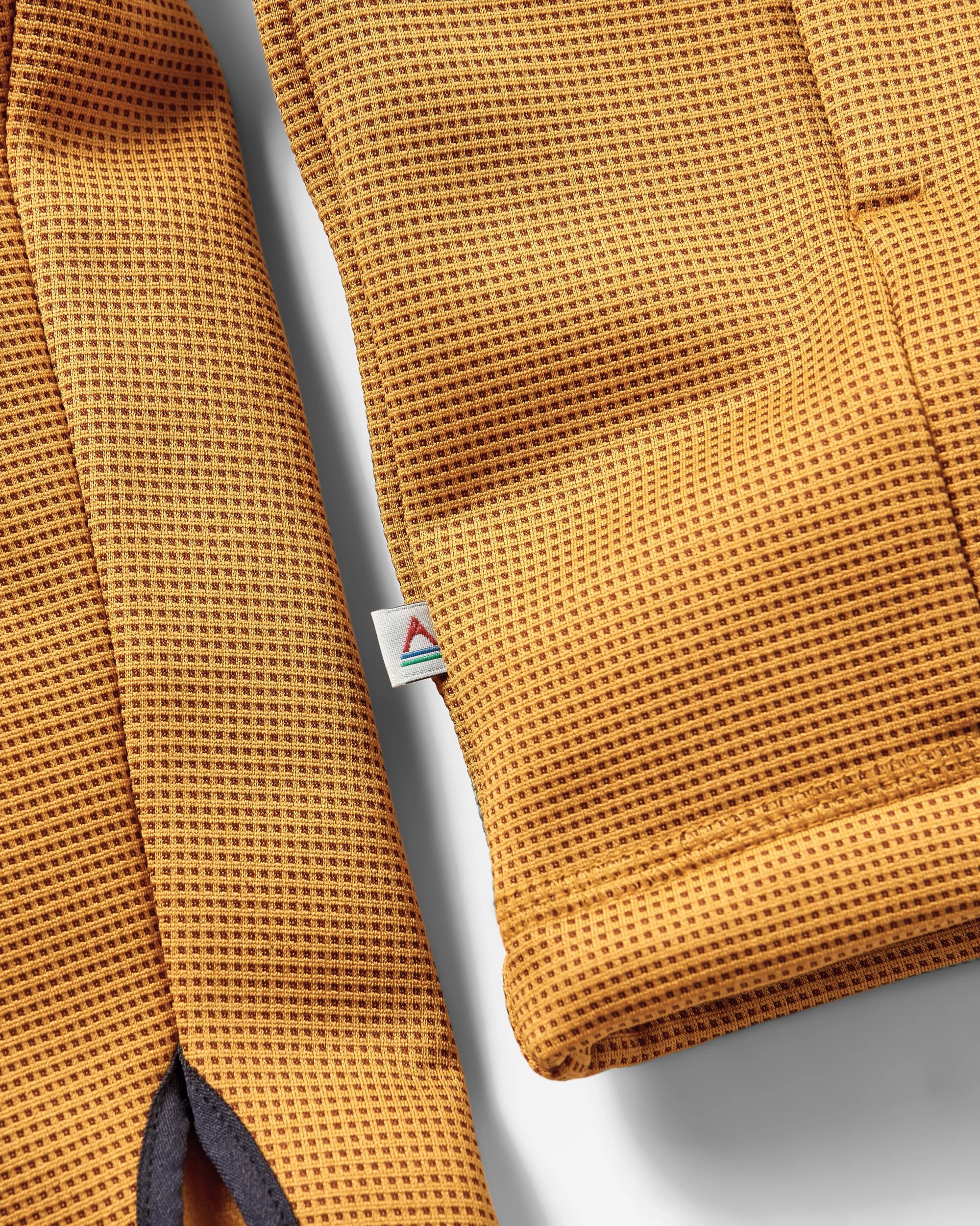 Vertical Full Zip Hooded Recycled Fleece - Dusty Ochre - Flatlay