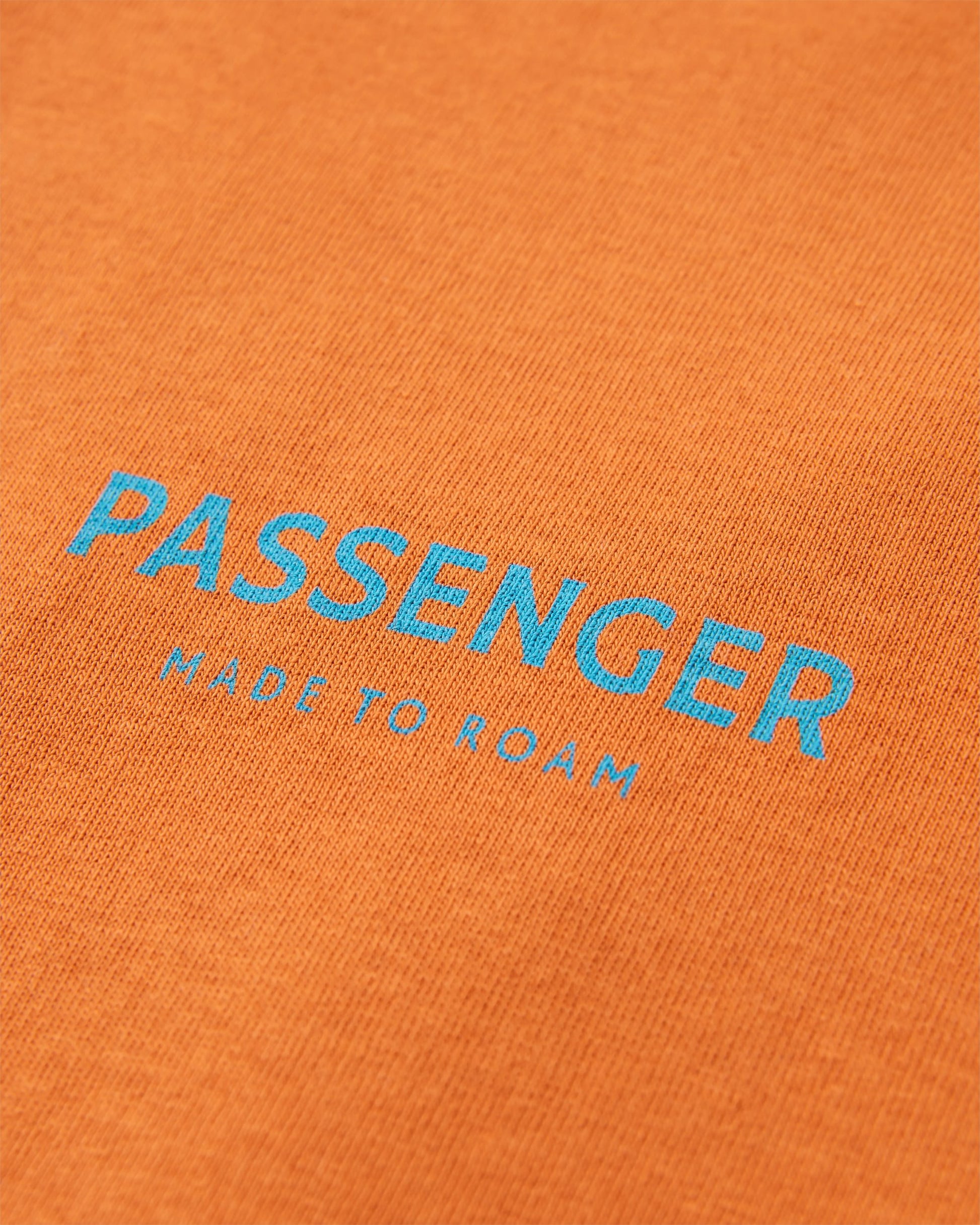 Passenger Recycled Cotton T-Shirt - Sunset Orange - Flatlay