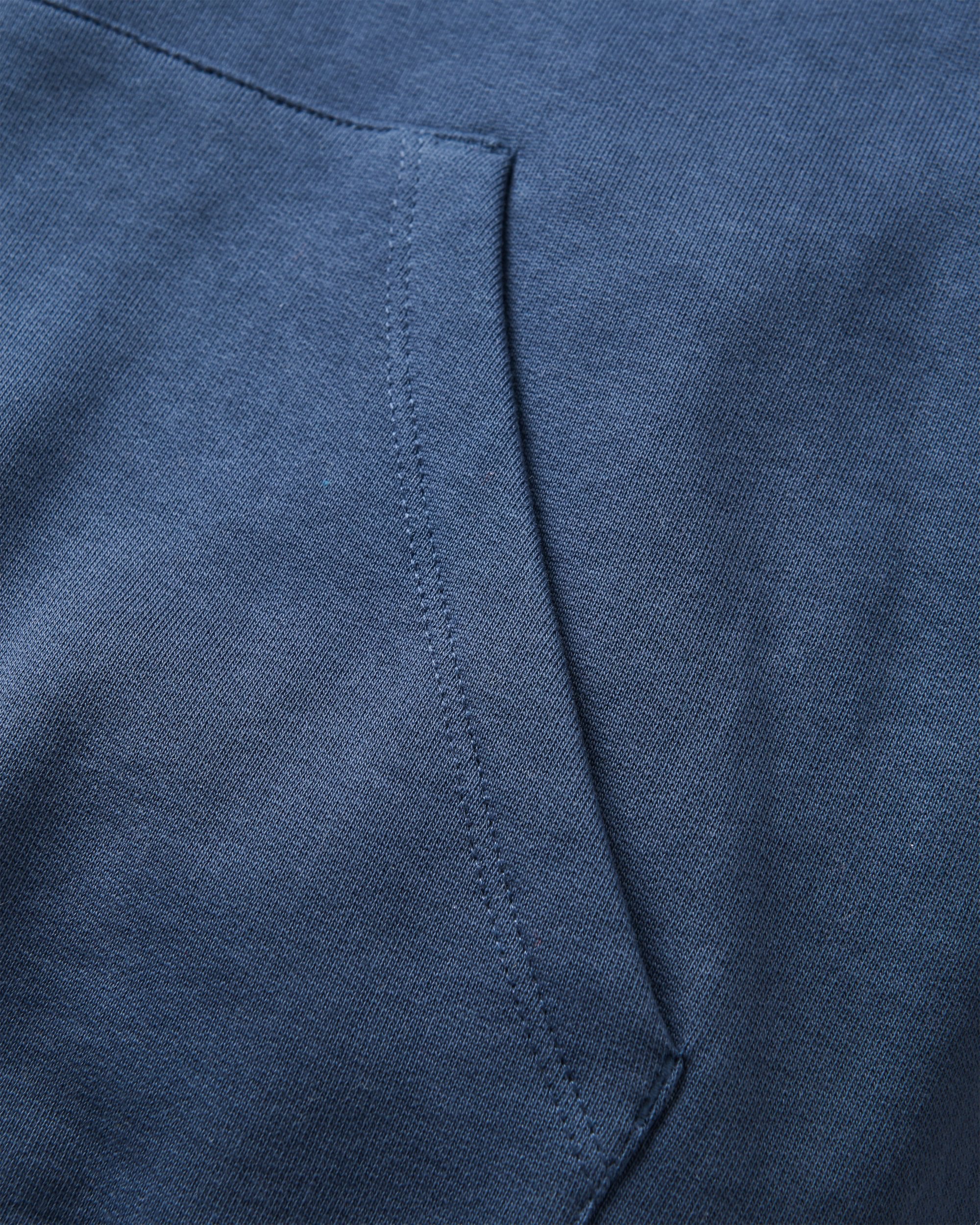 Patch Recycled Cotton Hoodie - Rich Navy - Flatlay